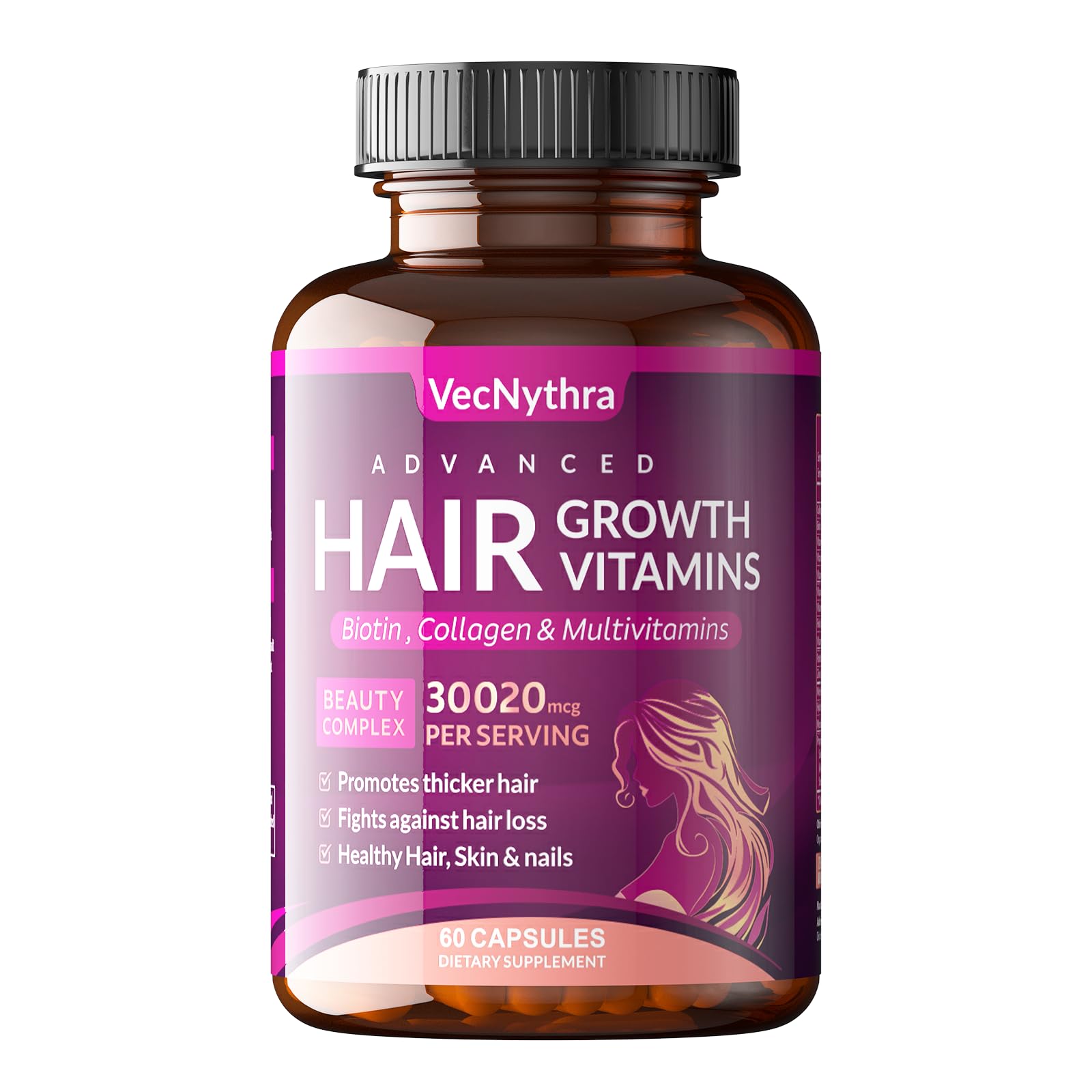 PUPCA Biotin Hair Growth Capsules, 60 Count
