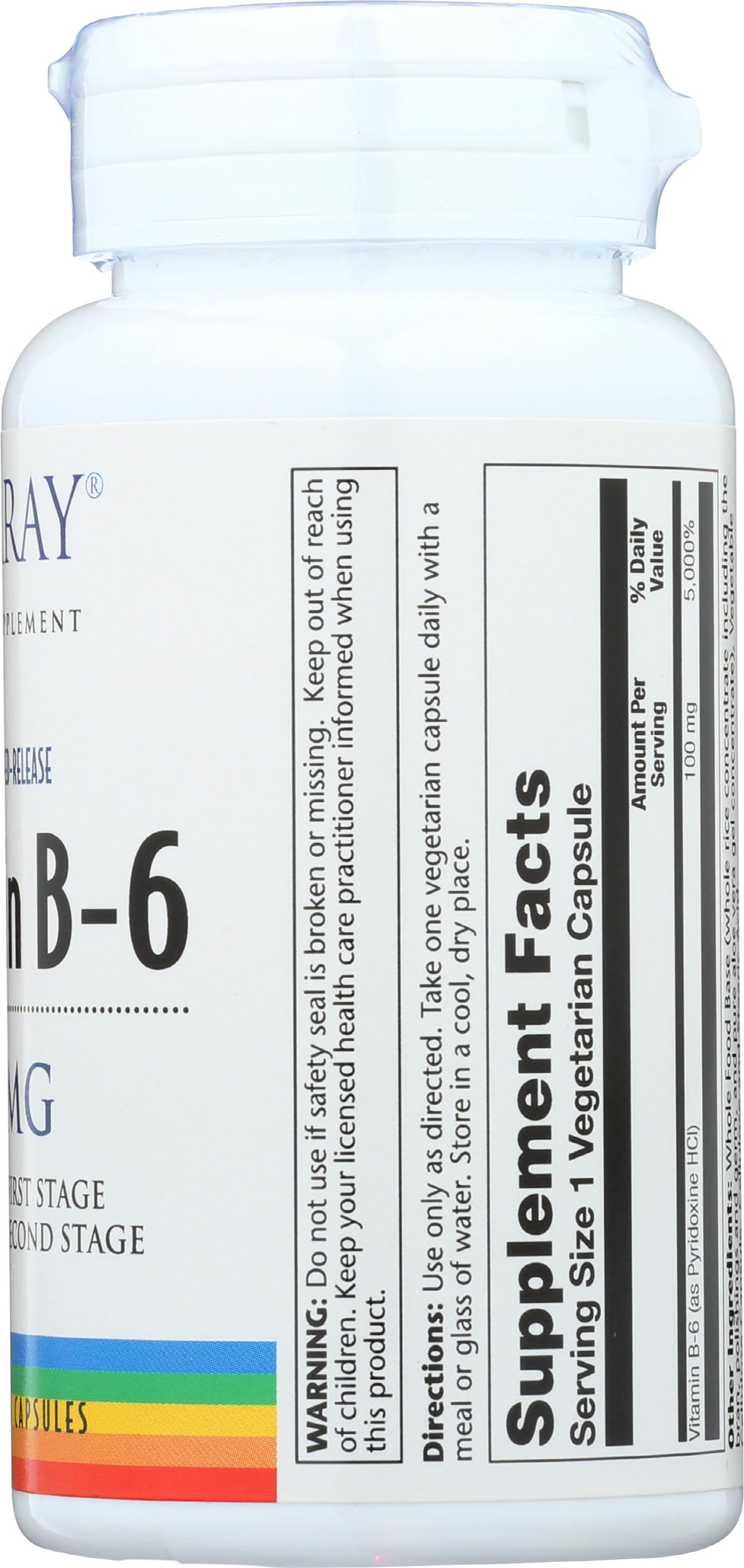 Solaray Vitamin B6 100 mg Timed Release Capsule, 60 Count