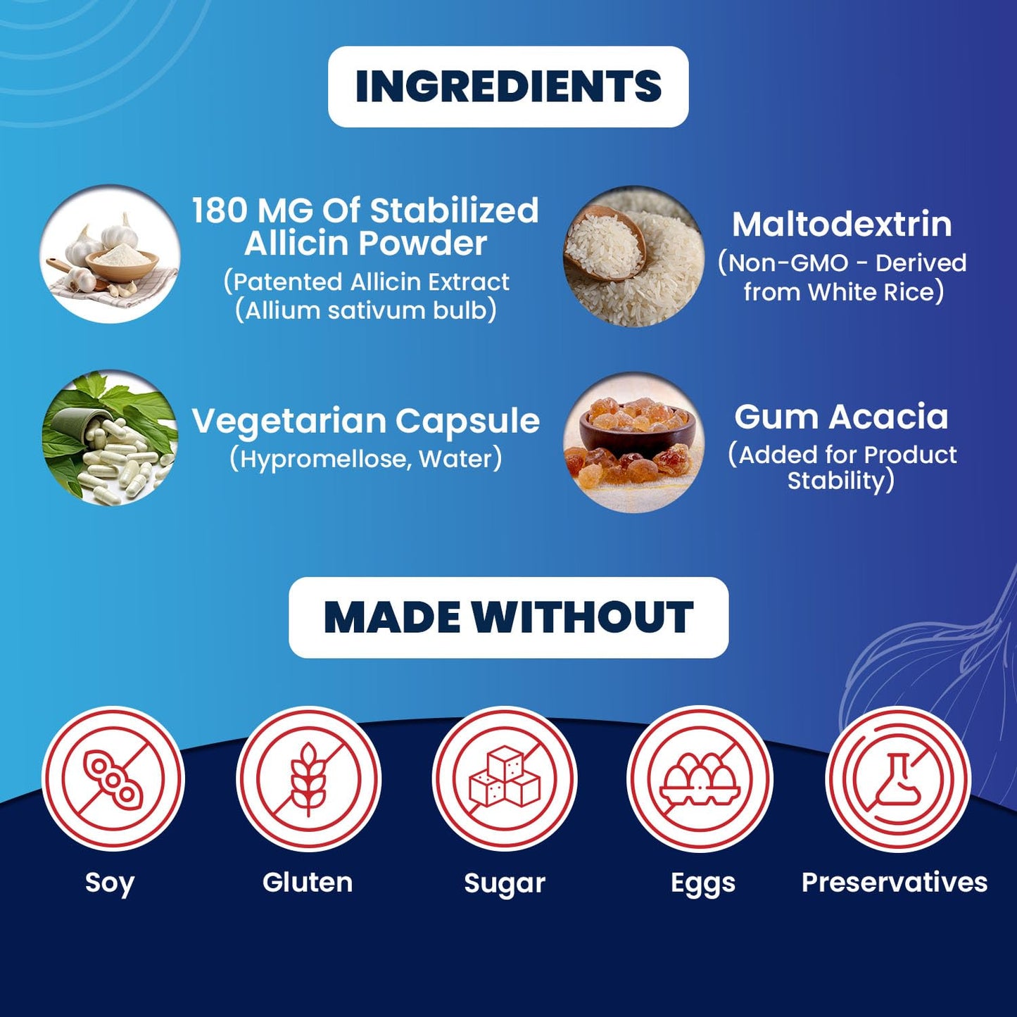 BuyNaturally Allicin Supplement 100% Stabilized from Garlic, Odor-Controlled Extract Capsule 30 Count