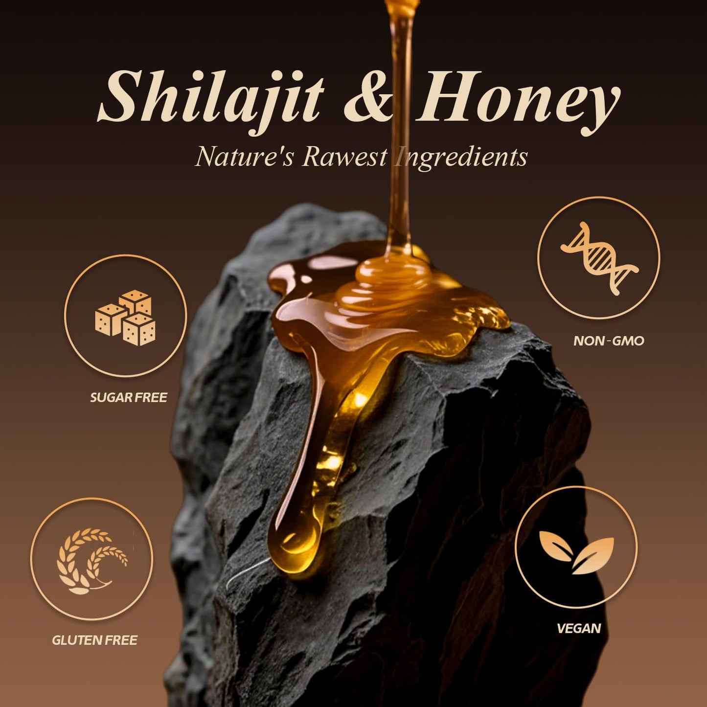 AUIXOPI Pure Shilajit Honey Sticks Gummy 30-Count