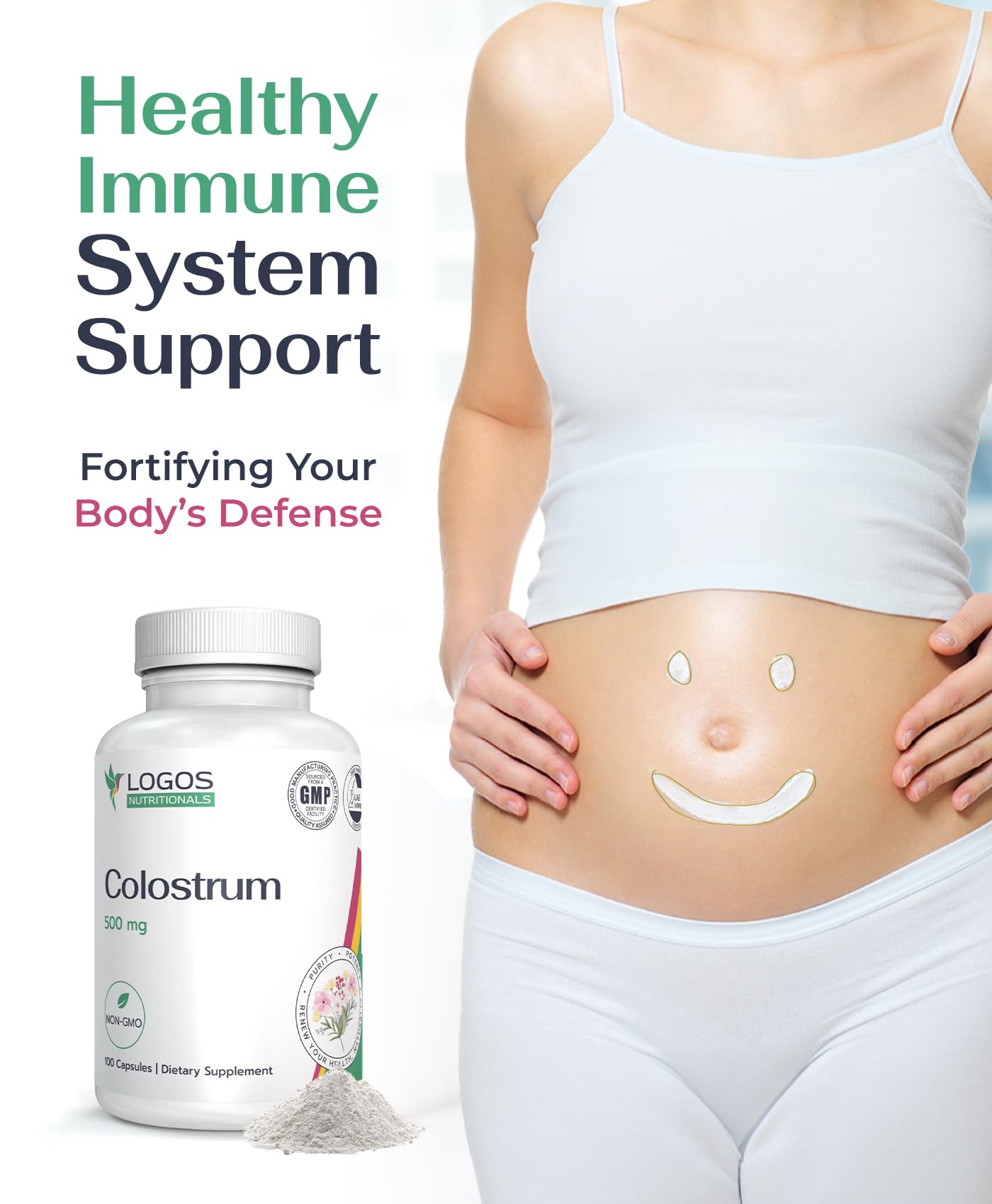 Logos Nutritionals Colostrum Supplement Capsules 100