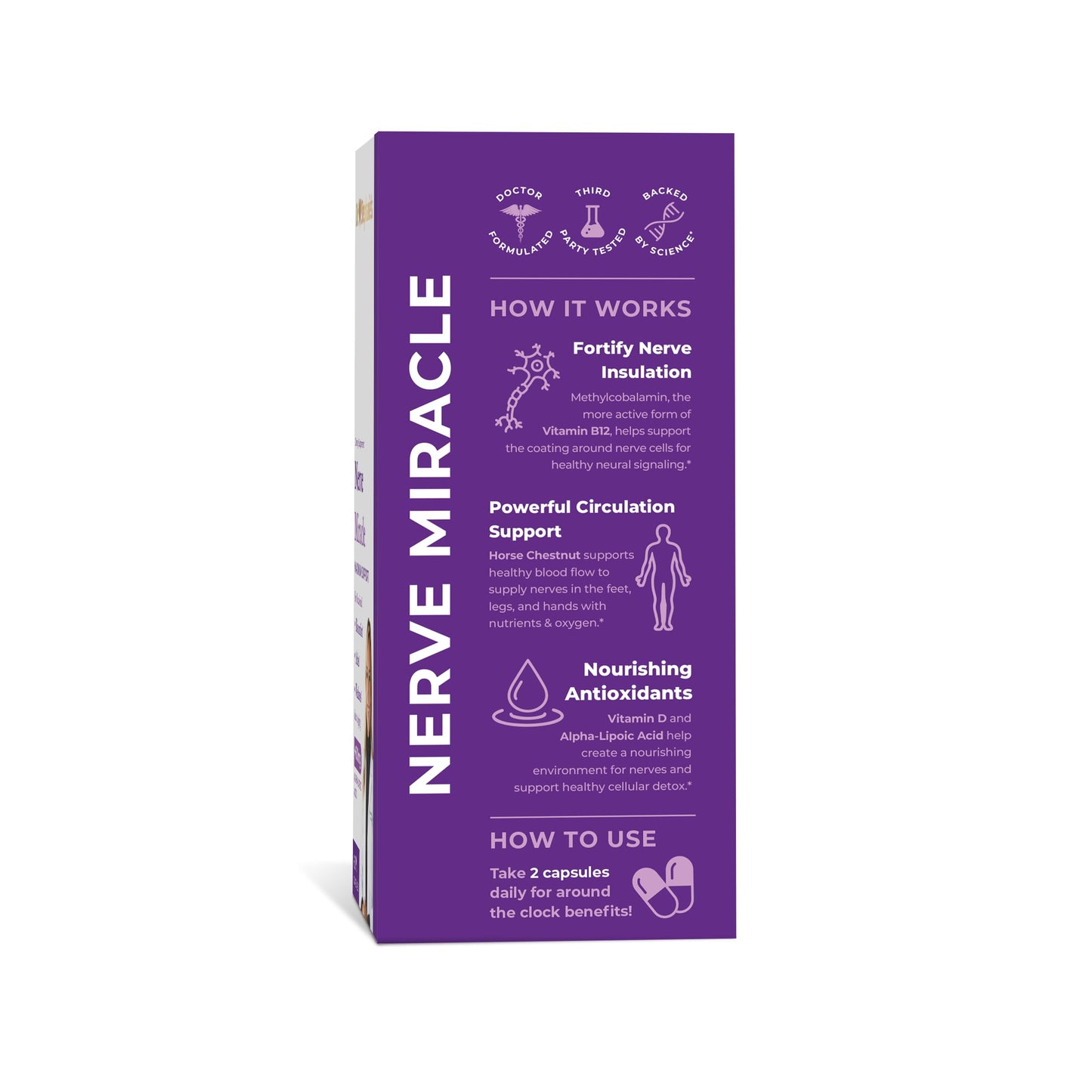 Pharmaganics Nerve Miracle Maximum Strength Supplement Capsule, 2 Capsules