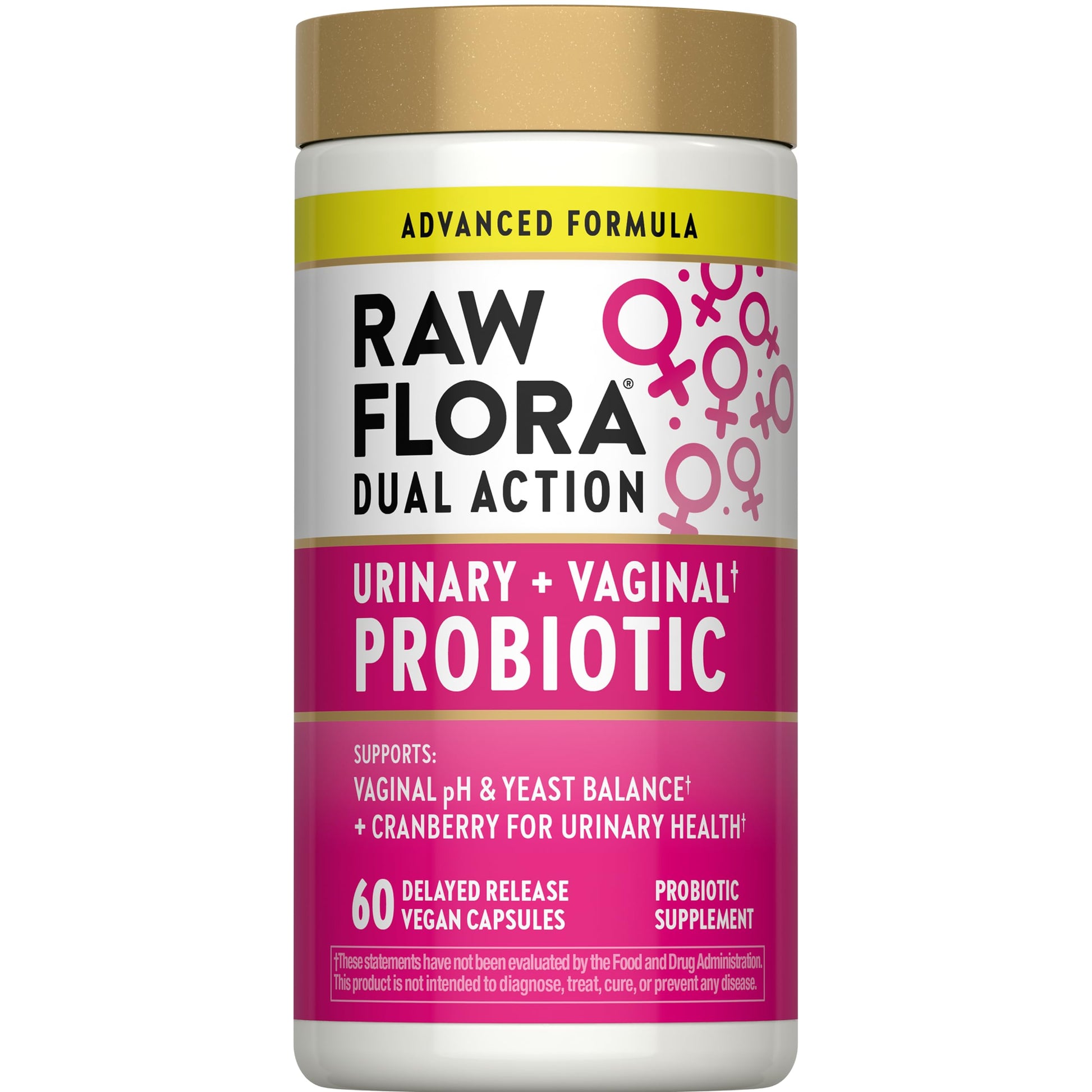 Raw Flora Probiotics for Women Urinary and Vaginal Probiotic Capsules 60 Count