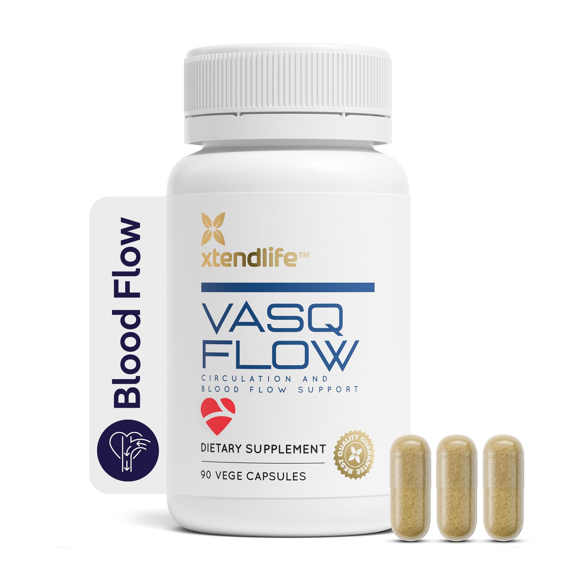 Xtendlife VasQFlow Nitric Oxide Supplement Capsules 90 Capsules