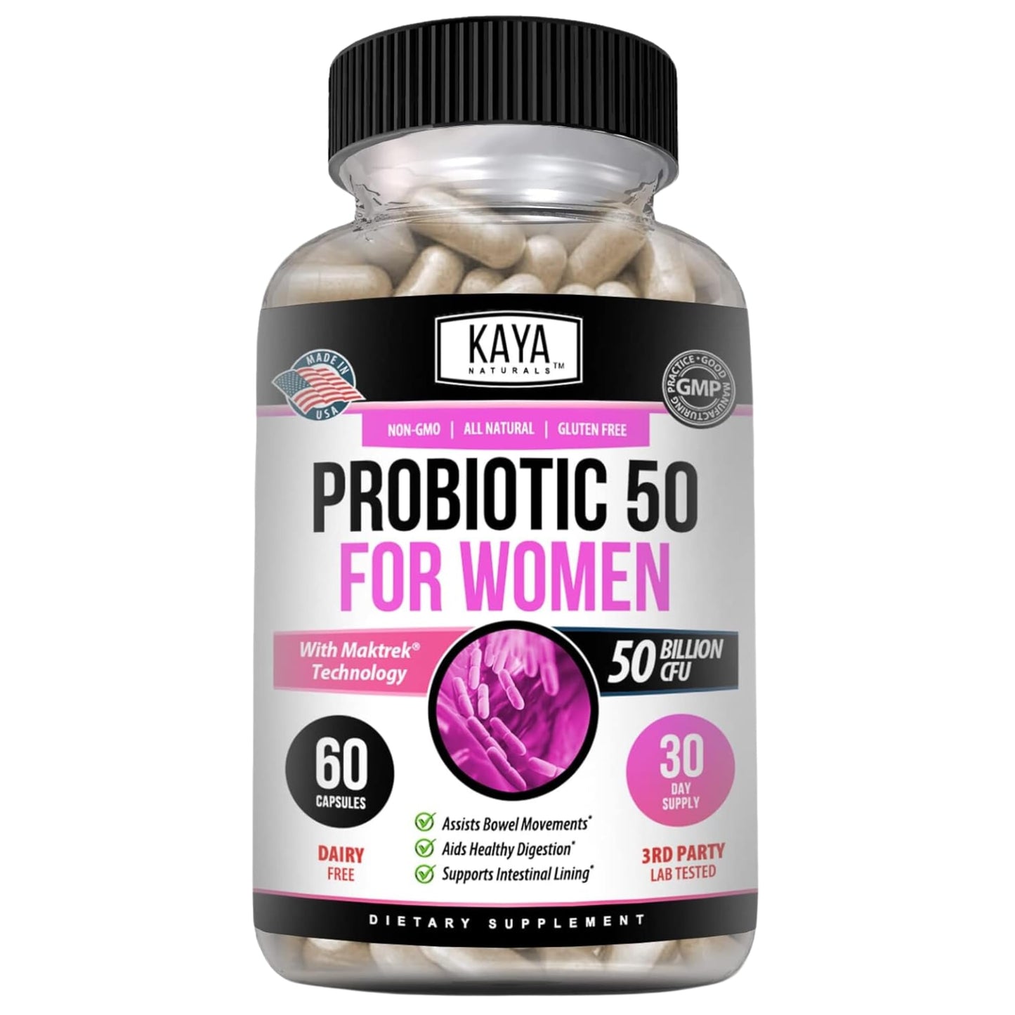 Kaya Naturals Probiotic 50 Billion CFU Capsule 60 Count