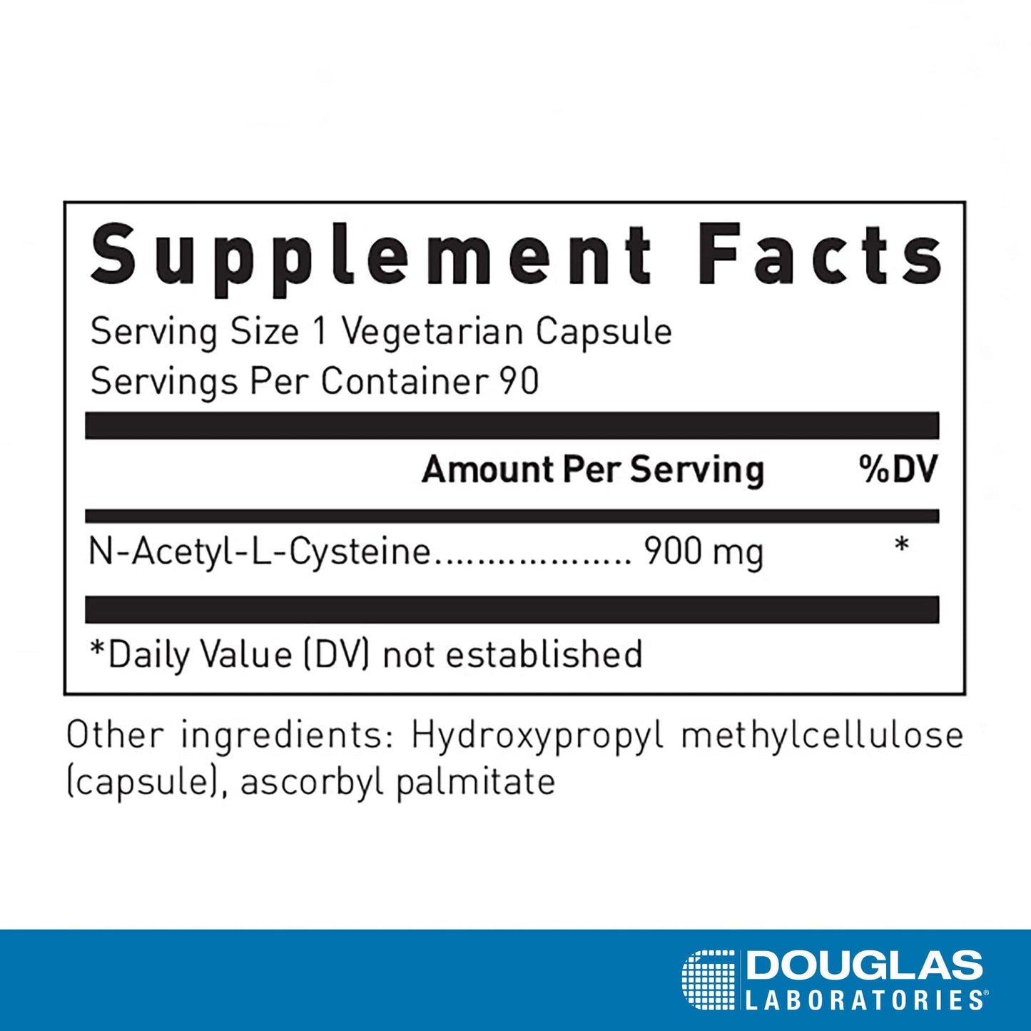 Douglas Laboratories N-Acetyl-L Cysteine 900 mg Capsule, 90 Count