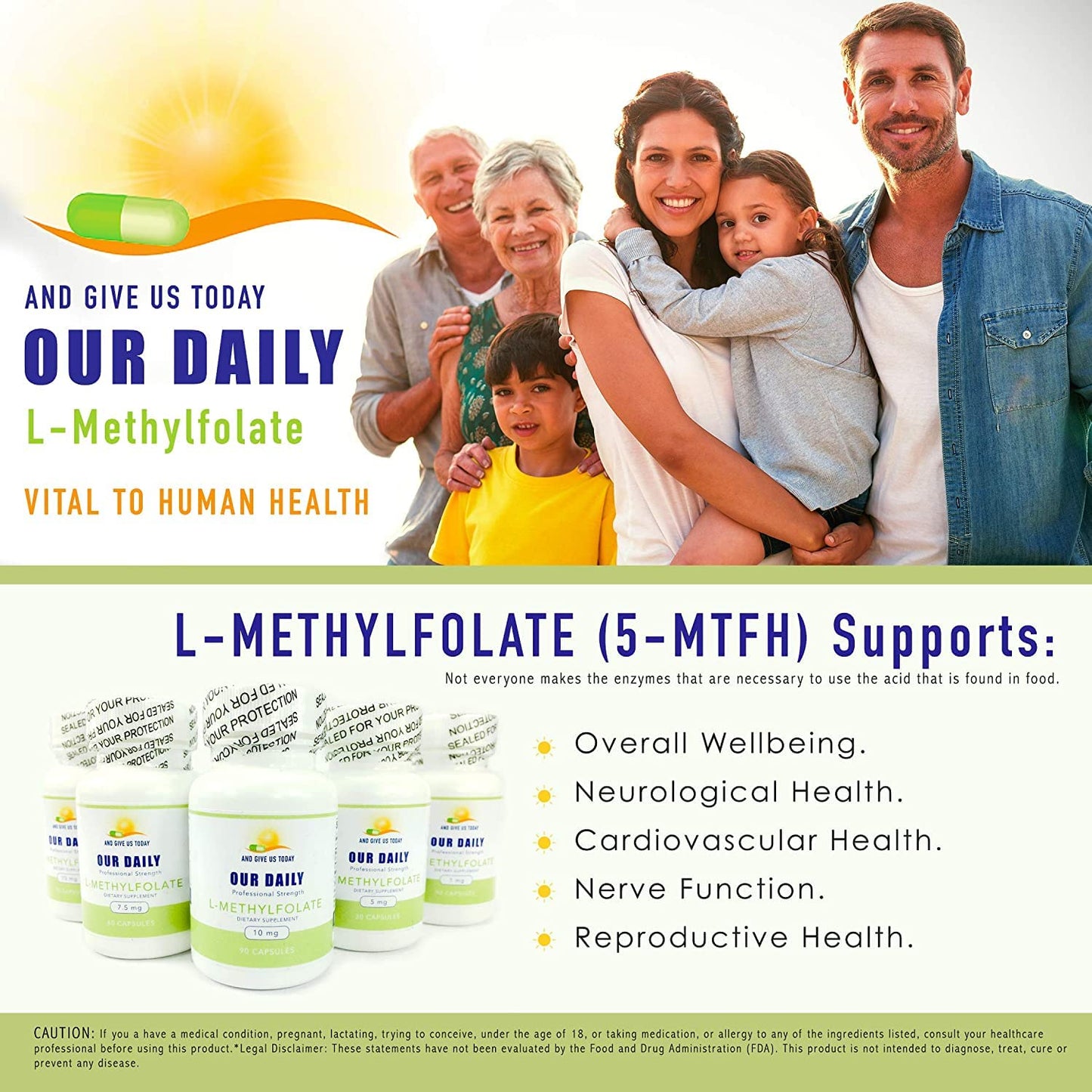 And Give Us Today Our Daily Our Daily Vites L-Methylfolate 1mg / 1000 mcg Maximum Strength Active Folate, 5-MTHF, Filler Free, Gluten Free, Non-GMO Capsules 180 Count