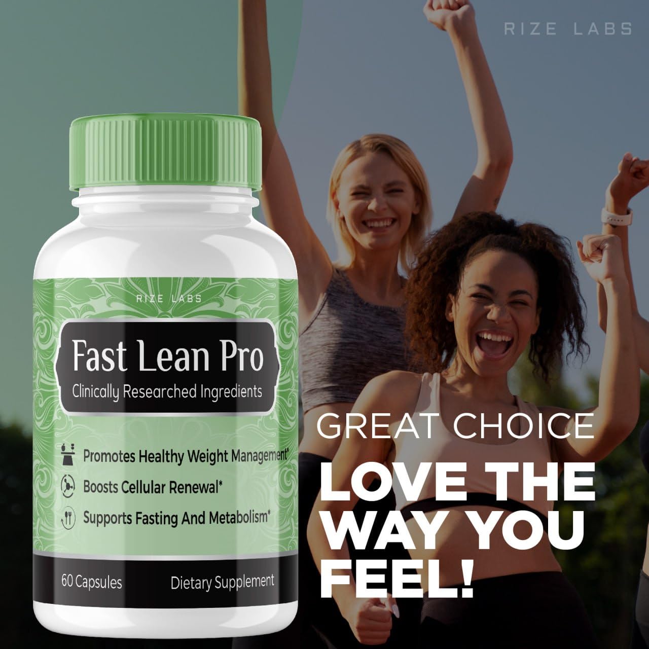 rize labs Fast Lean Pro Dietary Supplement, Advanced Formula, 120 Capsules