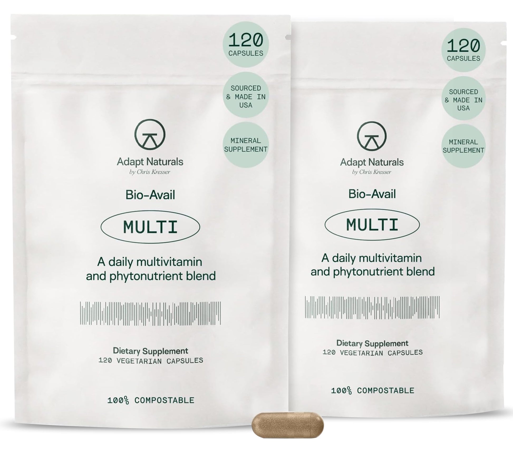 Adapt Naturals Multivitamin for Women & Men, Capsule, 240 Count