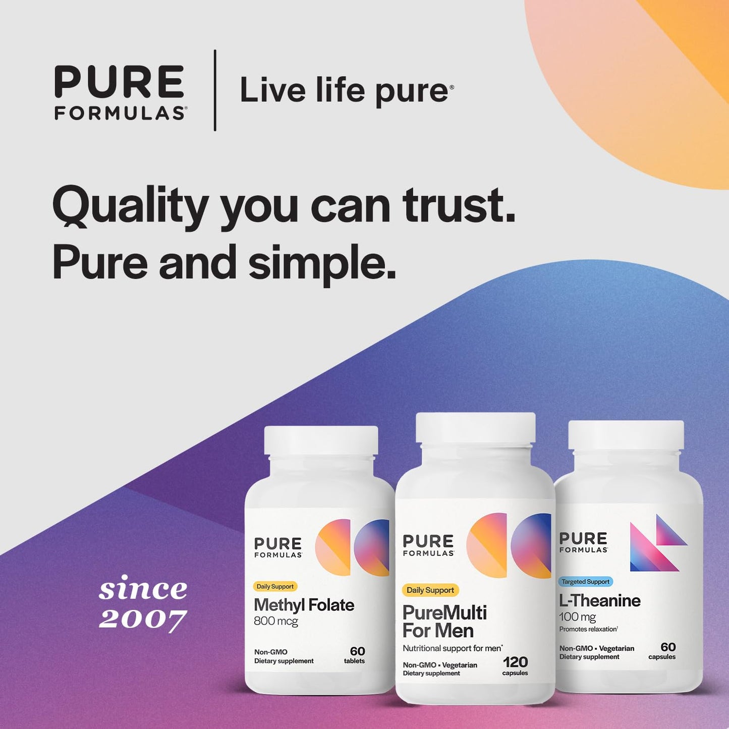 PureFormulas PureMulti for Men Daily Comprehensive Multivitamin Capsule, 120 Count