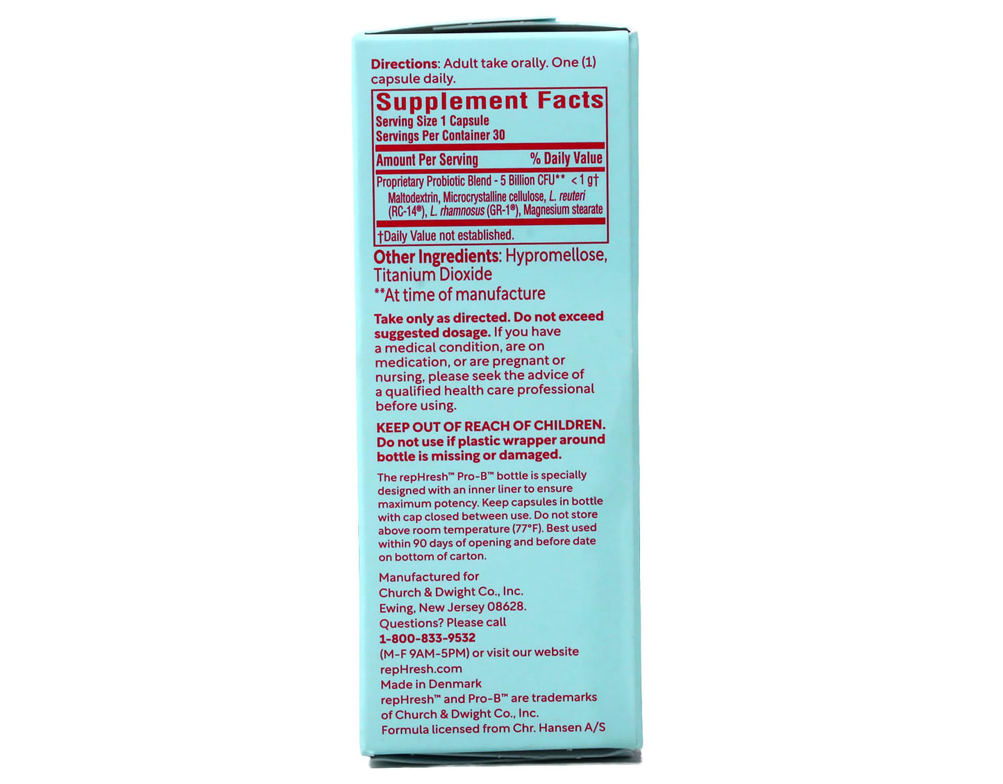 RepHresh Pro-B Probiotic Feminine Supplement Capsules, 3 Count