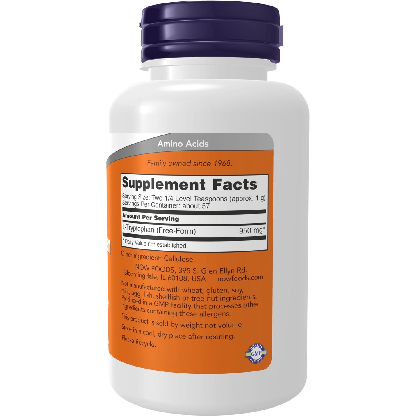 NOW Foods L-Tryptophan Powder, Free-Form, Supports Relaxation*, Amino Acid, 2-Ounce