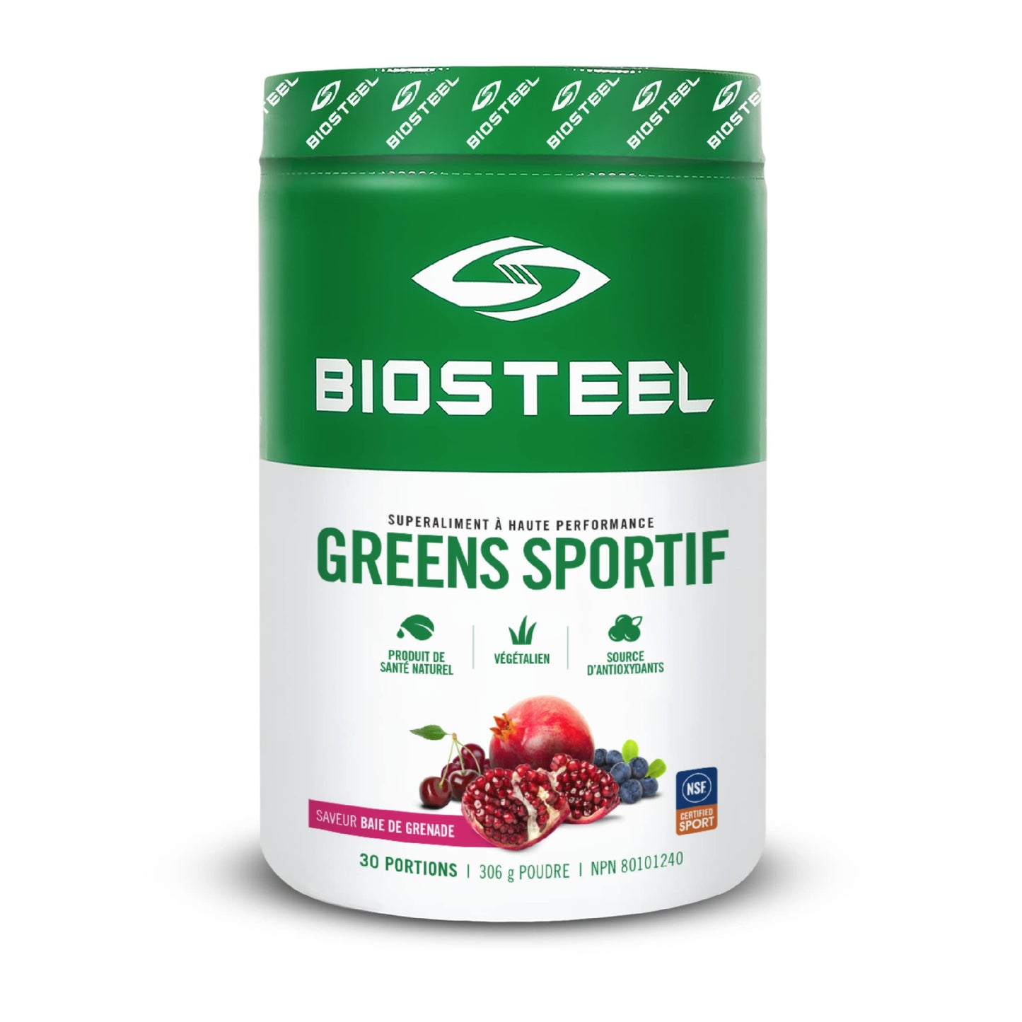 BIOSTEEL Sport Greens Powder Pomegranate Berry, 10.79 oz