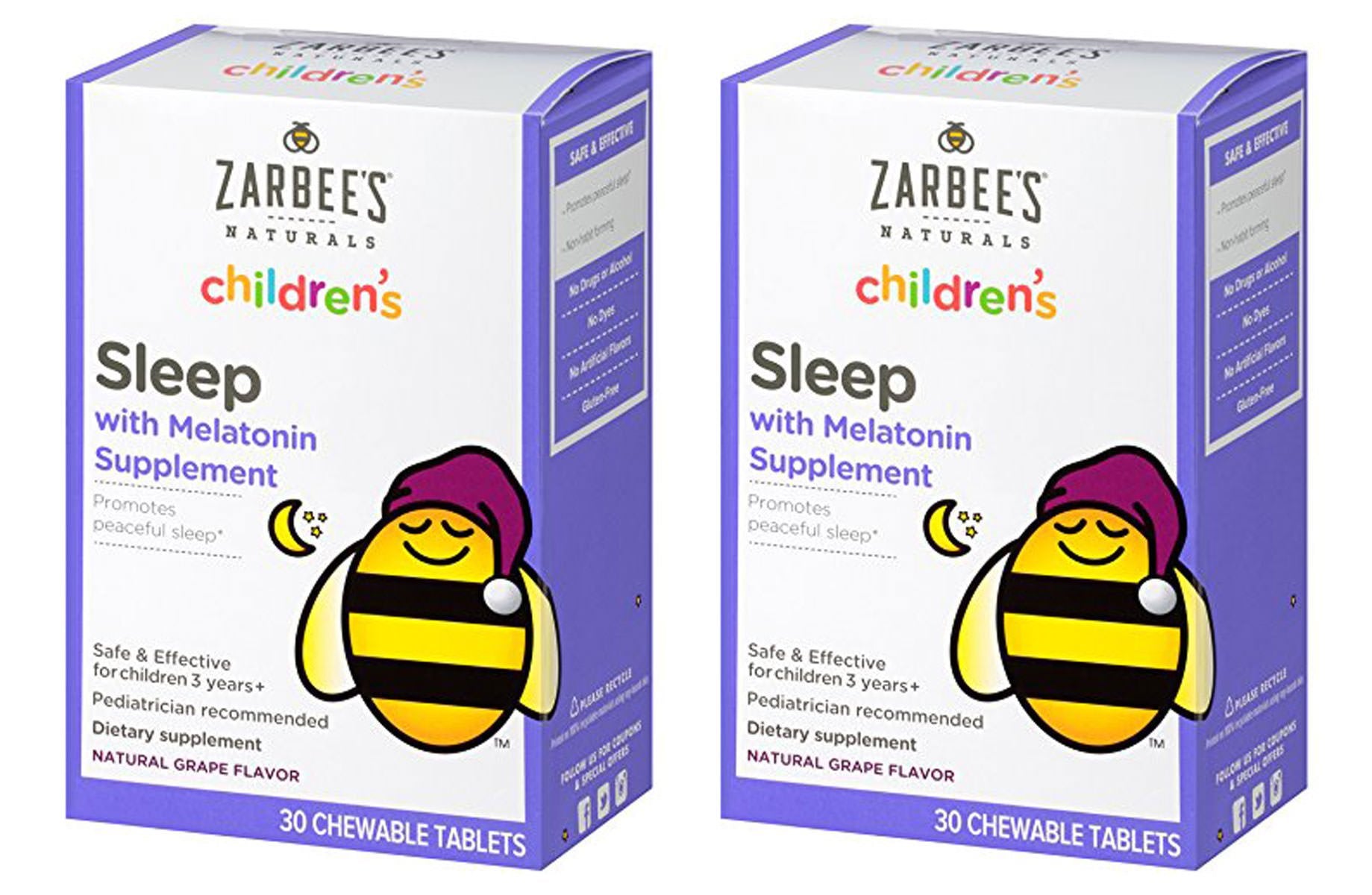 Zarbee's Naturals Children's Sleep Melatonin Supplement Tablets 60 Count