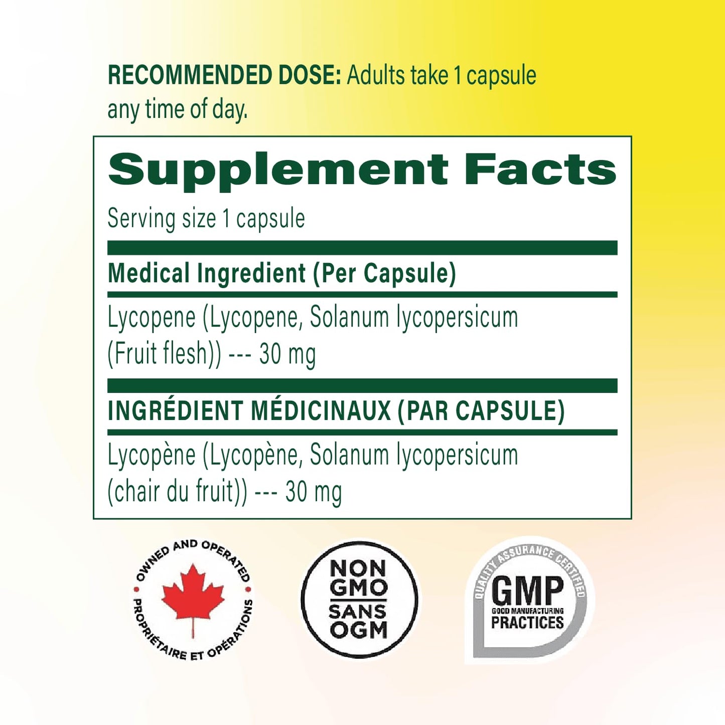 CBI Natural Lycopene 30 mg Capsules, 90 Count