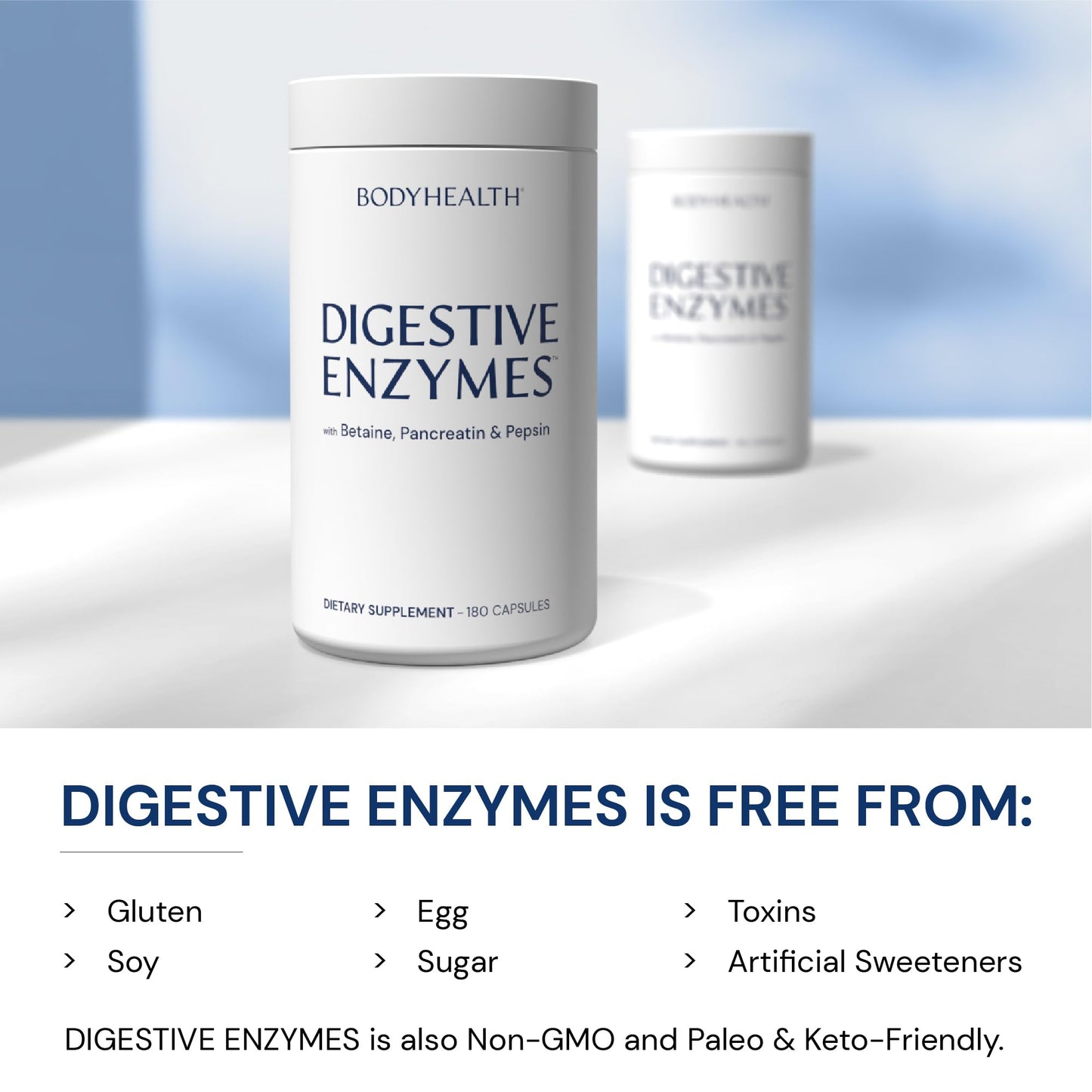 BodyHealth Digestive Enzymes Full Spectrum Digestive Support Capsules, 180 Count