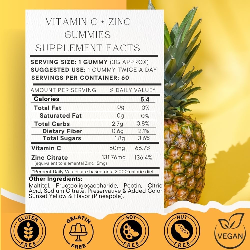 SOHM ADDS LIFE TO LIVES Vitamin C + Zinc Gummies, 60 Count