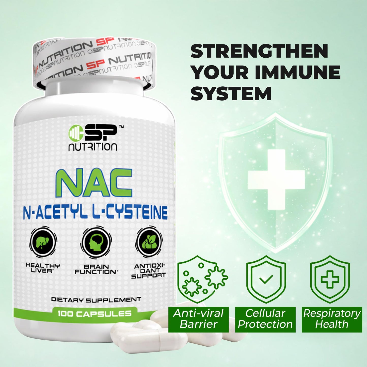 S Nutrition NAC N-Acetyl L-Cysteine Supplement, 600mg, 90 Capsules