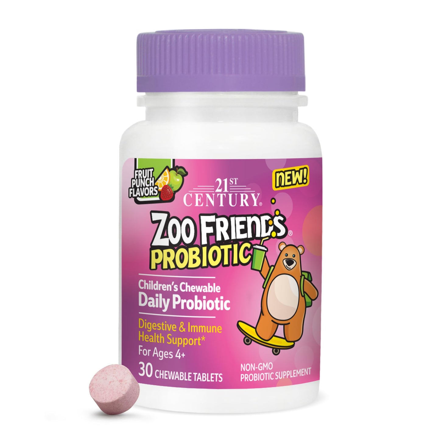 21st Century Zoo Friends Probiotic Chewable, 30 Count