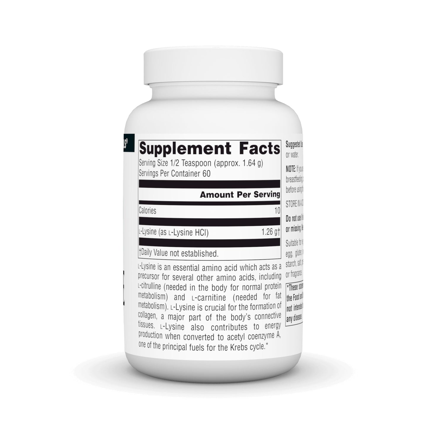Source Naturals L-Lysine Free Form Powder, 100 Grams
