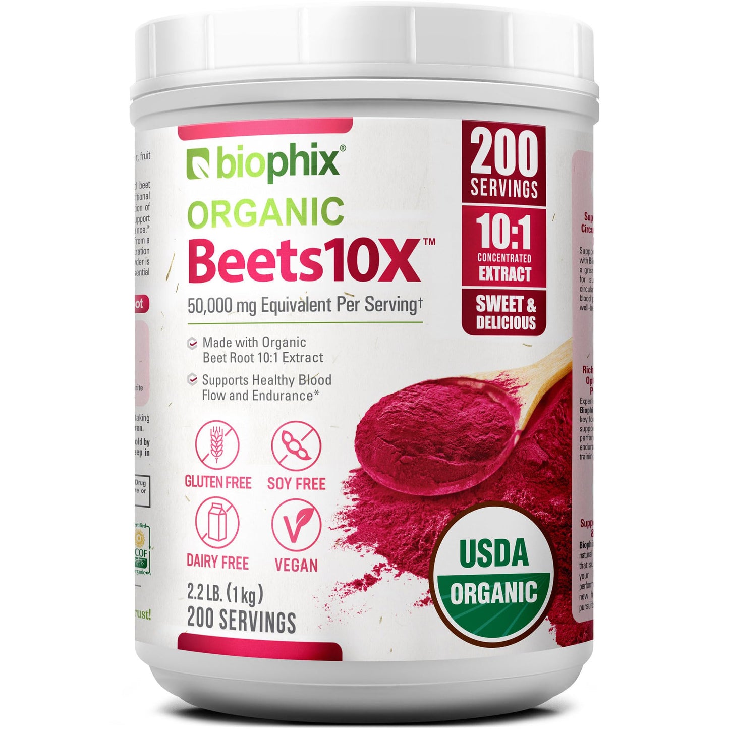 Biophix Organic Beets 10X Beet Root Powder, 2.2 lb
