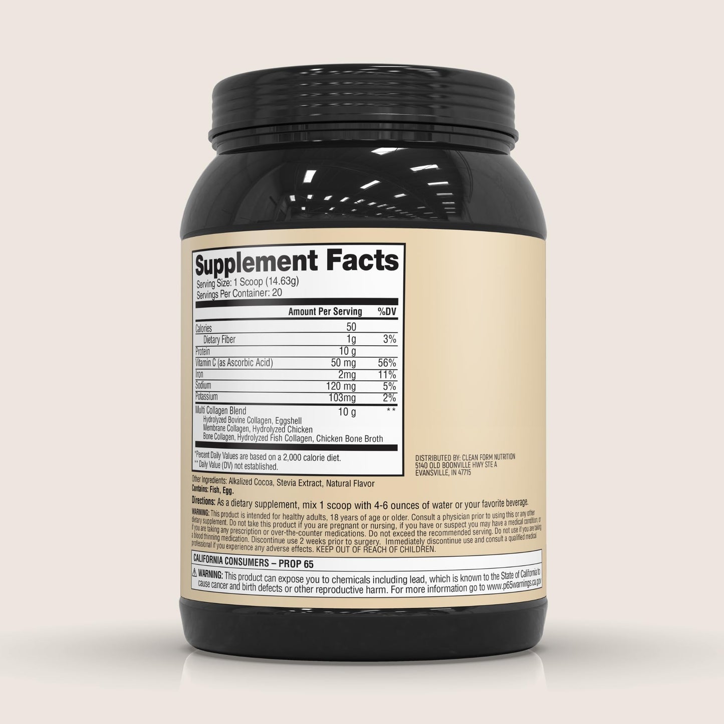 CleanForm Nutrition Iron Feather Collagen Powder 10.32 oz