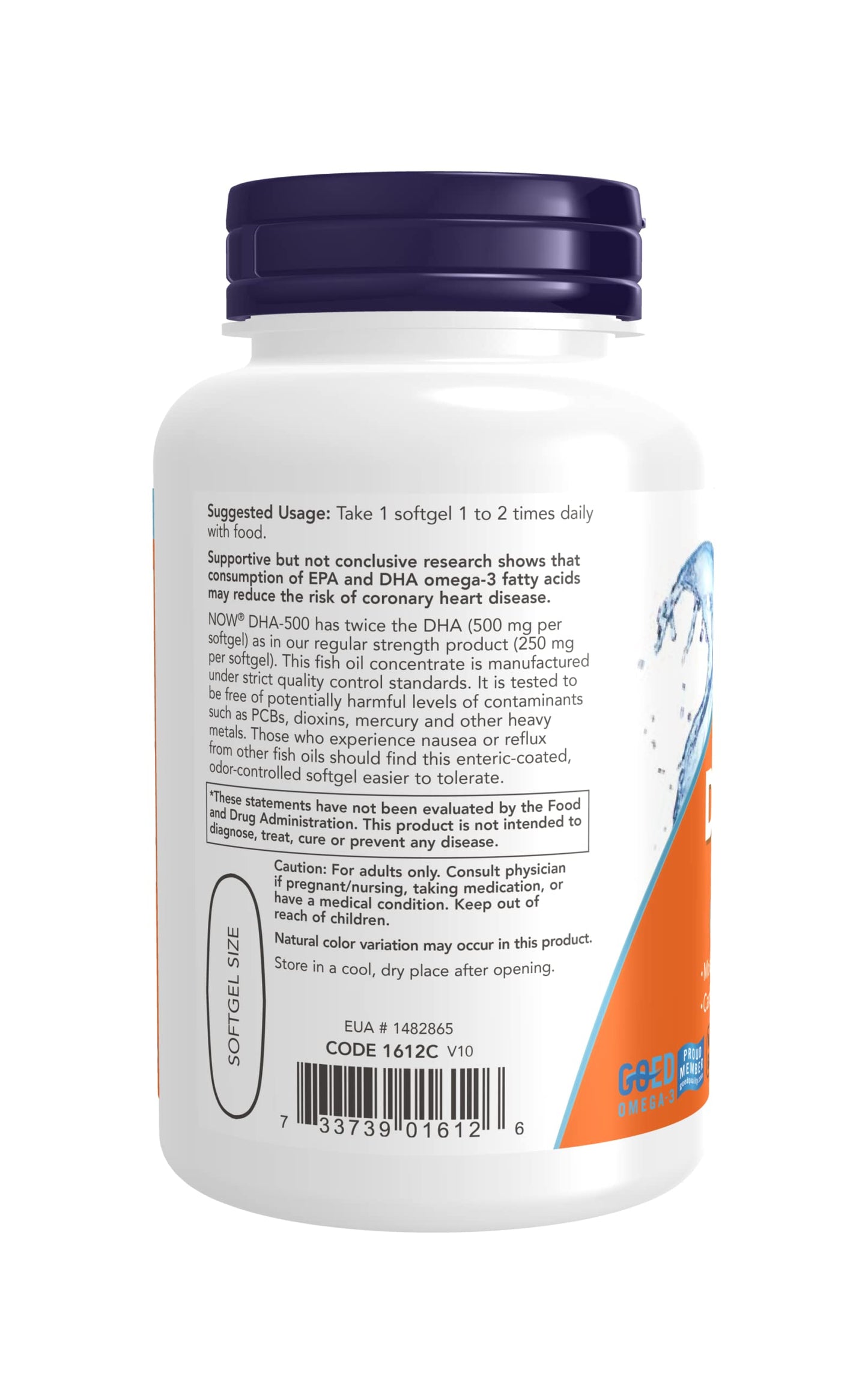 NOW Foods DHA-500 Capsule, 90 Capsules Pack of 2