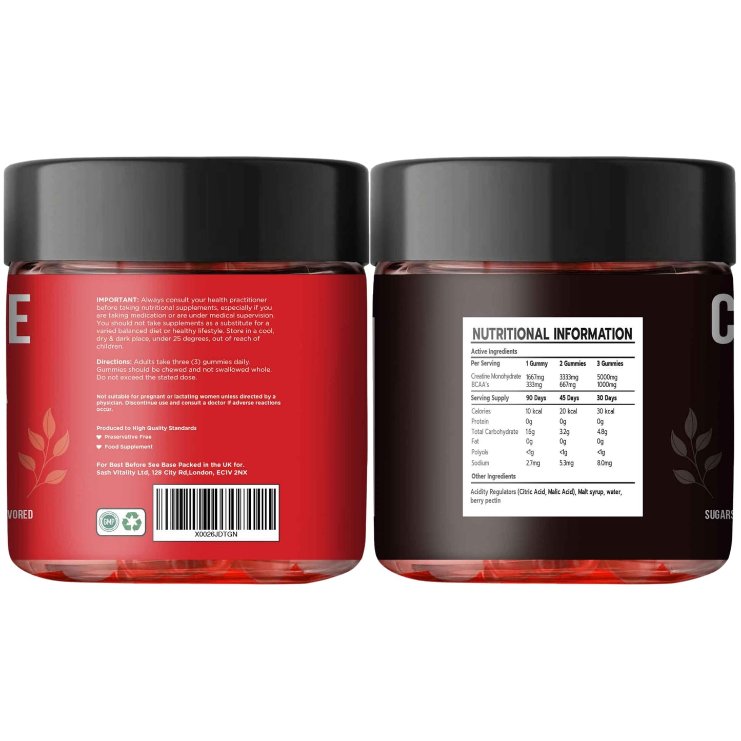 SASH Vitality Creatine Monohydrate Gummies 120 Gummies