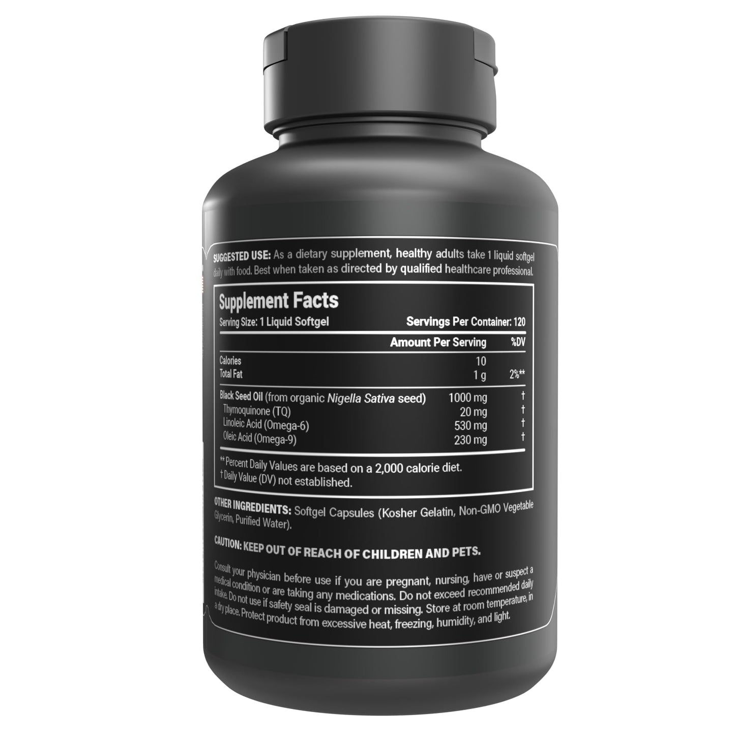 Naturalis Cold Pressed Black Seed Oil 1000mg Softgels 120 Count