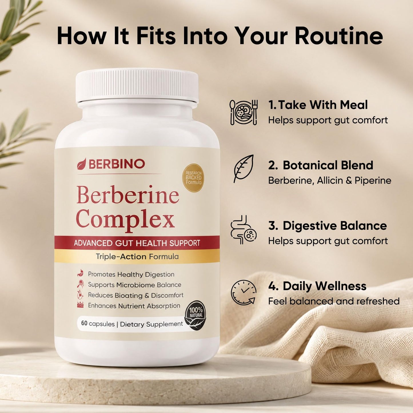 PQYRXA BERBINO Berberine Complex Capsules, 60 Capsules