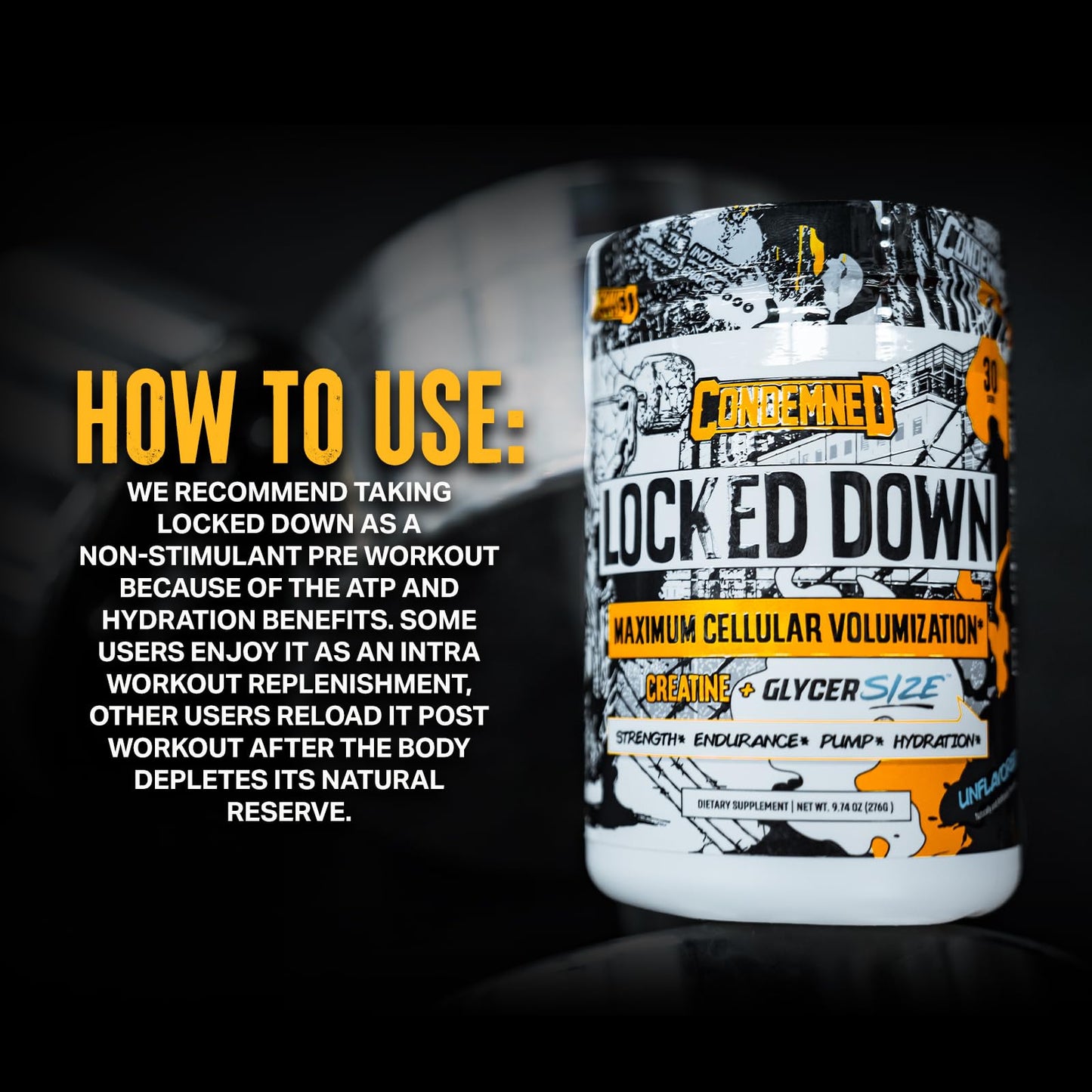 CONDEMNED Locked Down Creatine Performance Complex Powder 11.11 oz