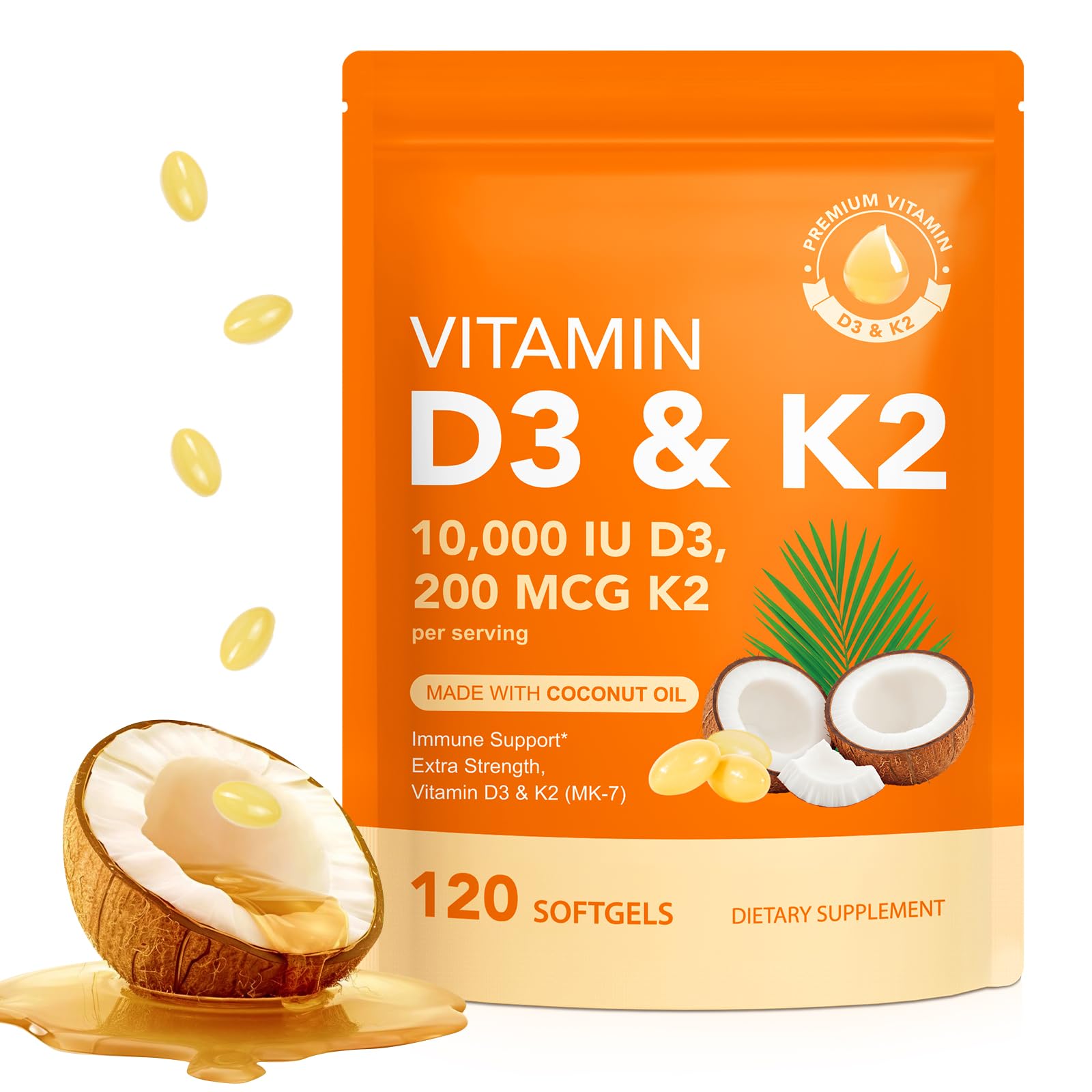 Liefiet Vitamin D3 K2 10000 IU Capsule, 1 Count
