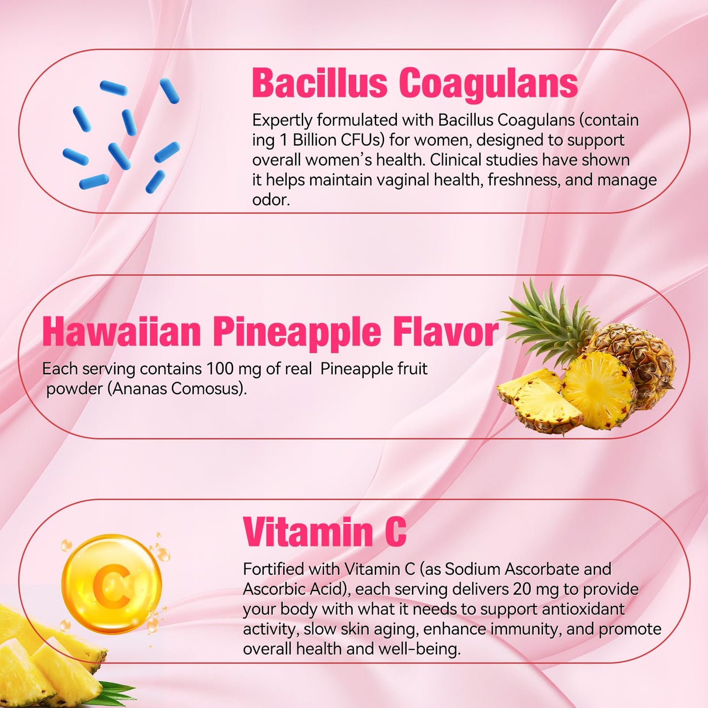 QualiLife Premium Feminine Balance Gummies for Women – Probiotic Vaginal Health Support with Vitamin C – pH Balance & Flora Support – Sugar Free, Vegan, Hawaiian Pineapple Flavor – 60 Gummies