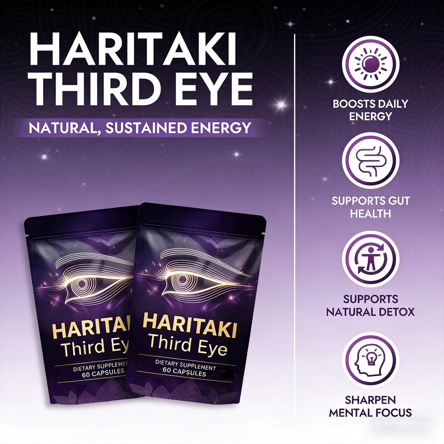 Haritaki PEPTIQUES Third Eye Capsules 120