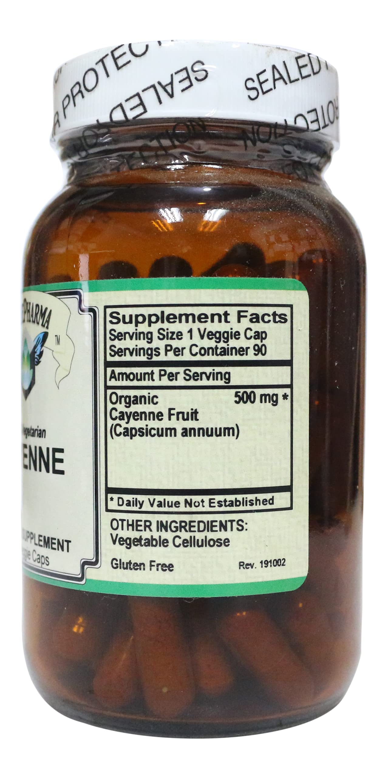 AlchePharma Cayenne Fruit - Organic 500mg Capsicum Annuum PARVE K-1604, Capsules, 1 Count