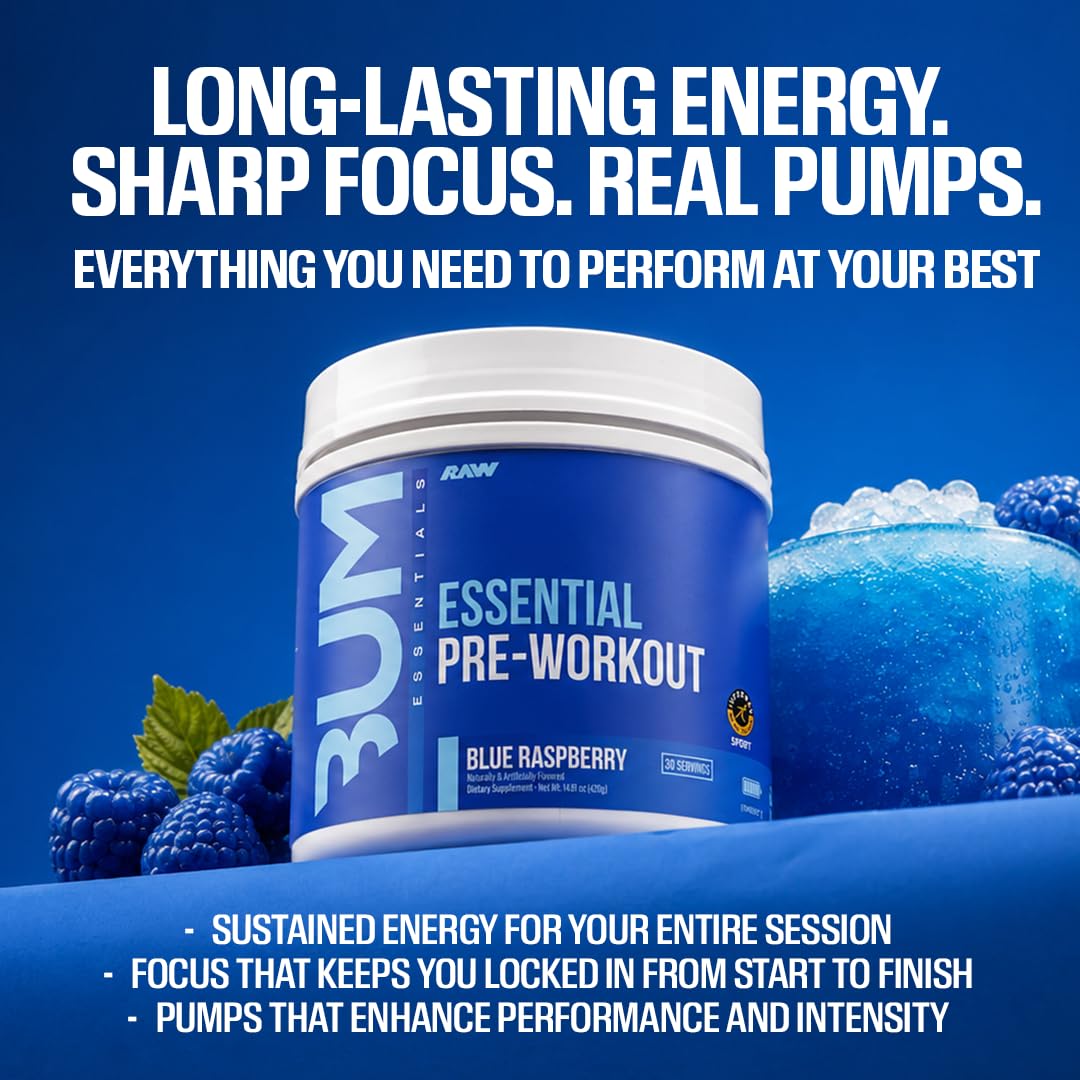 RAW Essential Pre-Workout Powder 14.29 Ounce