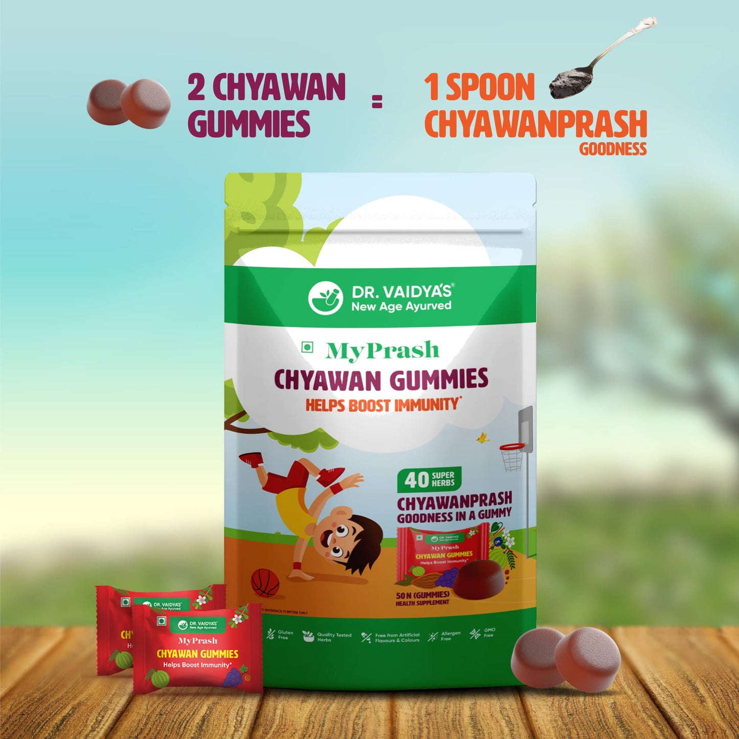 Dr. Vaidya's New Age Ayurveda Chyawan Gummies 50 Gummies Pack of 2