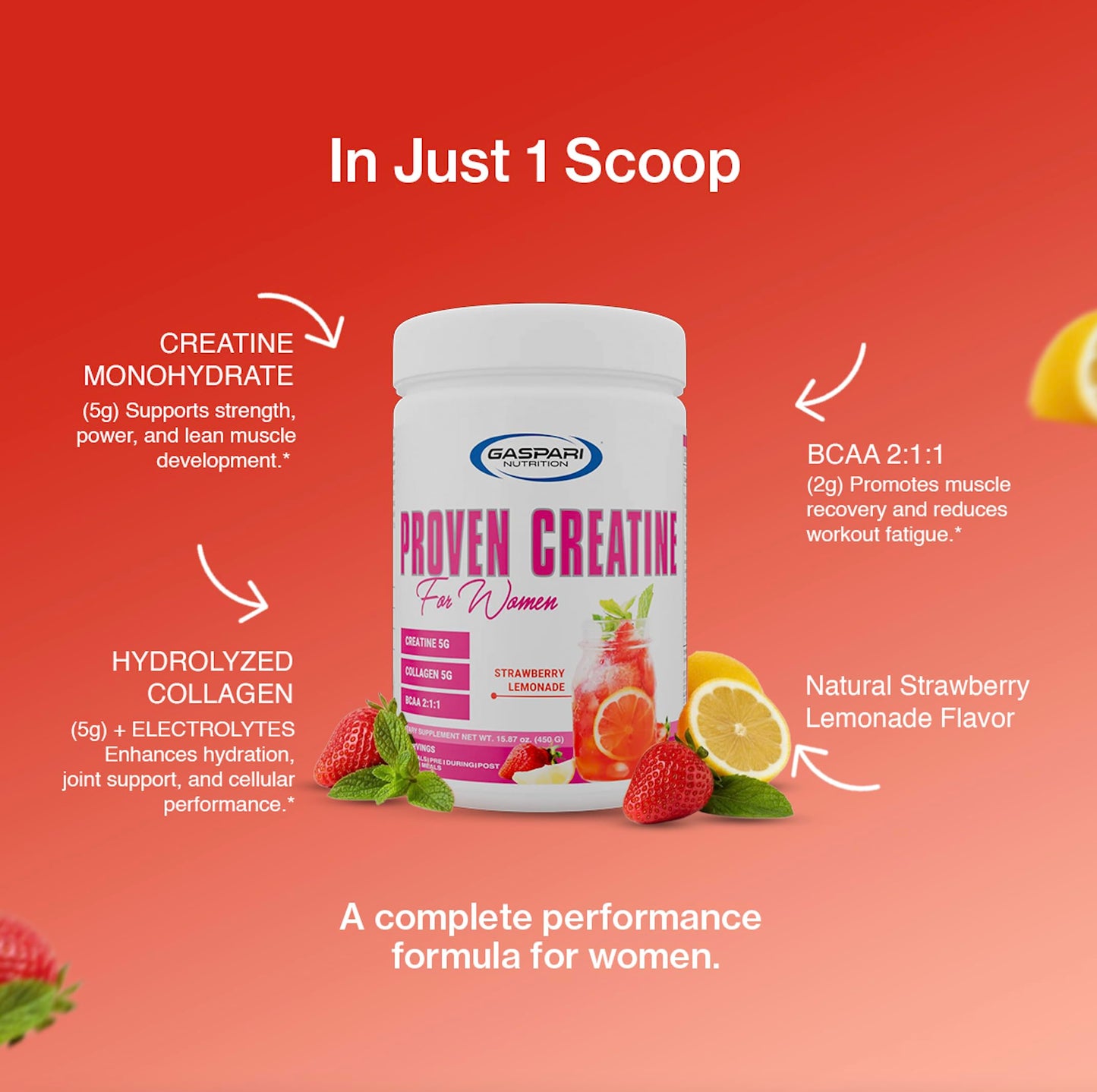 Gaspari Nutrition Proven Creatine for Women Powder 15.86 Ounce