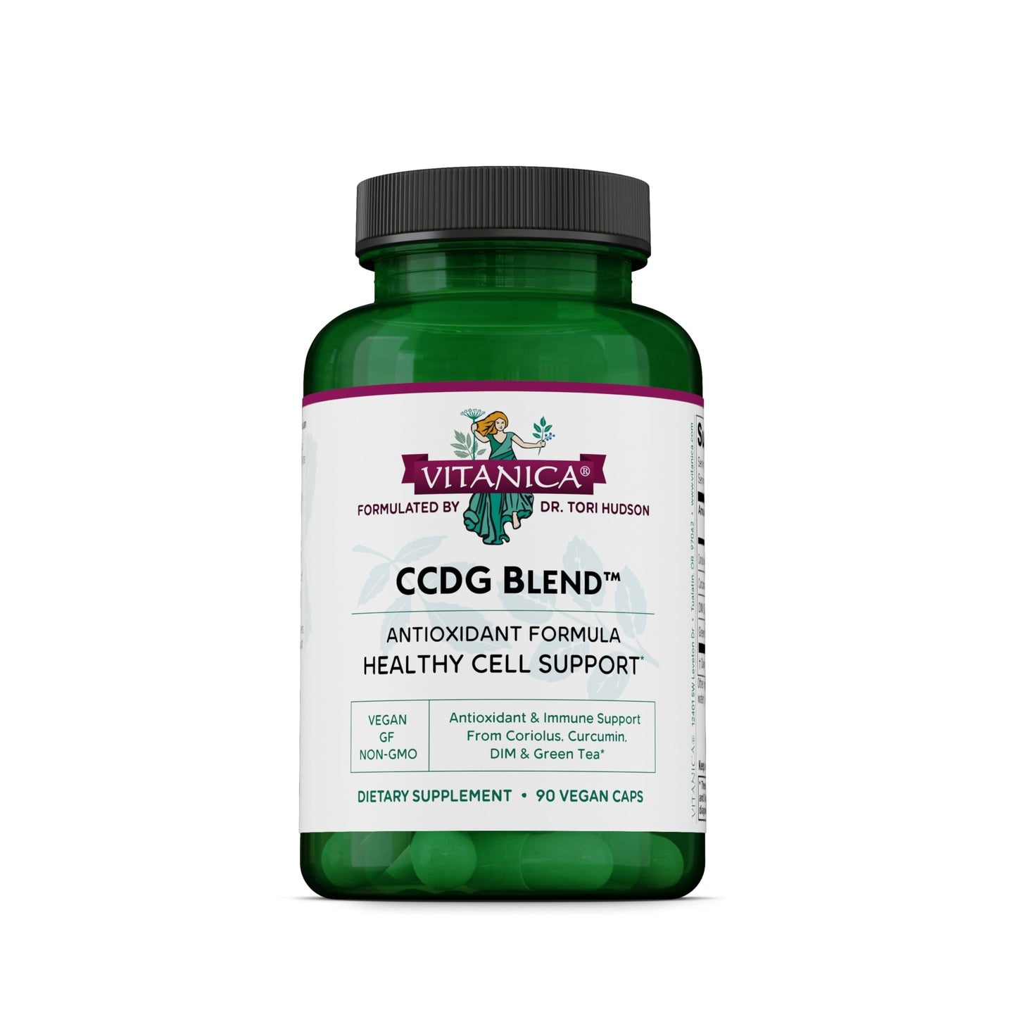 Vitanica CCDG Blend Immune Support with Green Tea & Turmeric DIM with Turkey Tail - Vegan Capsules, 90 Count