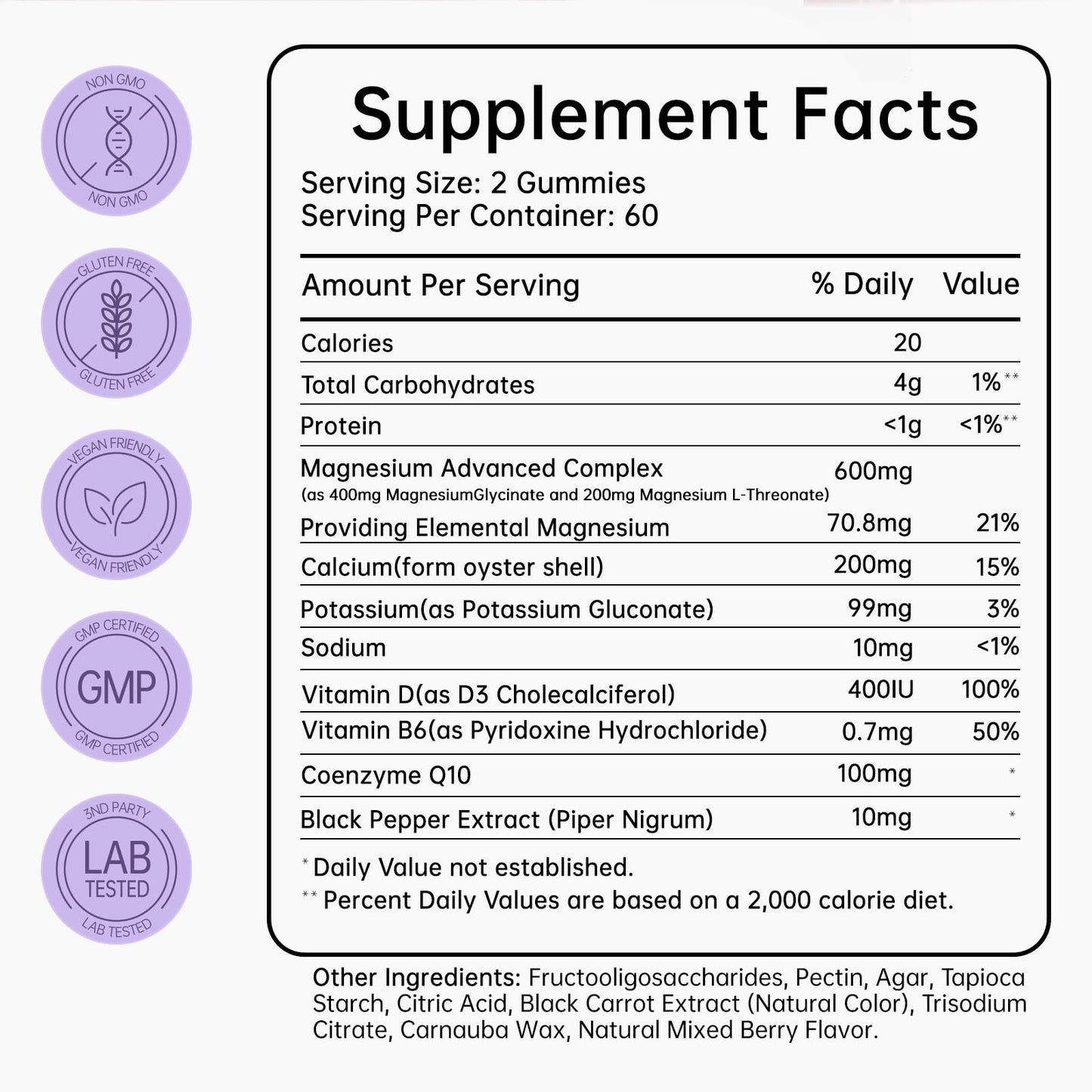 Supfits Magnesium Glycinate Gummies 600mg, 120 Count