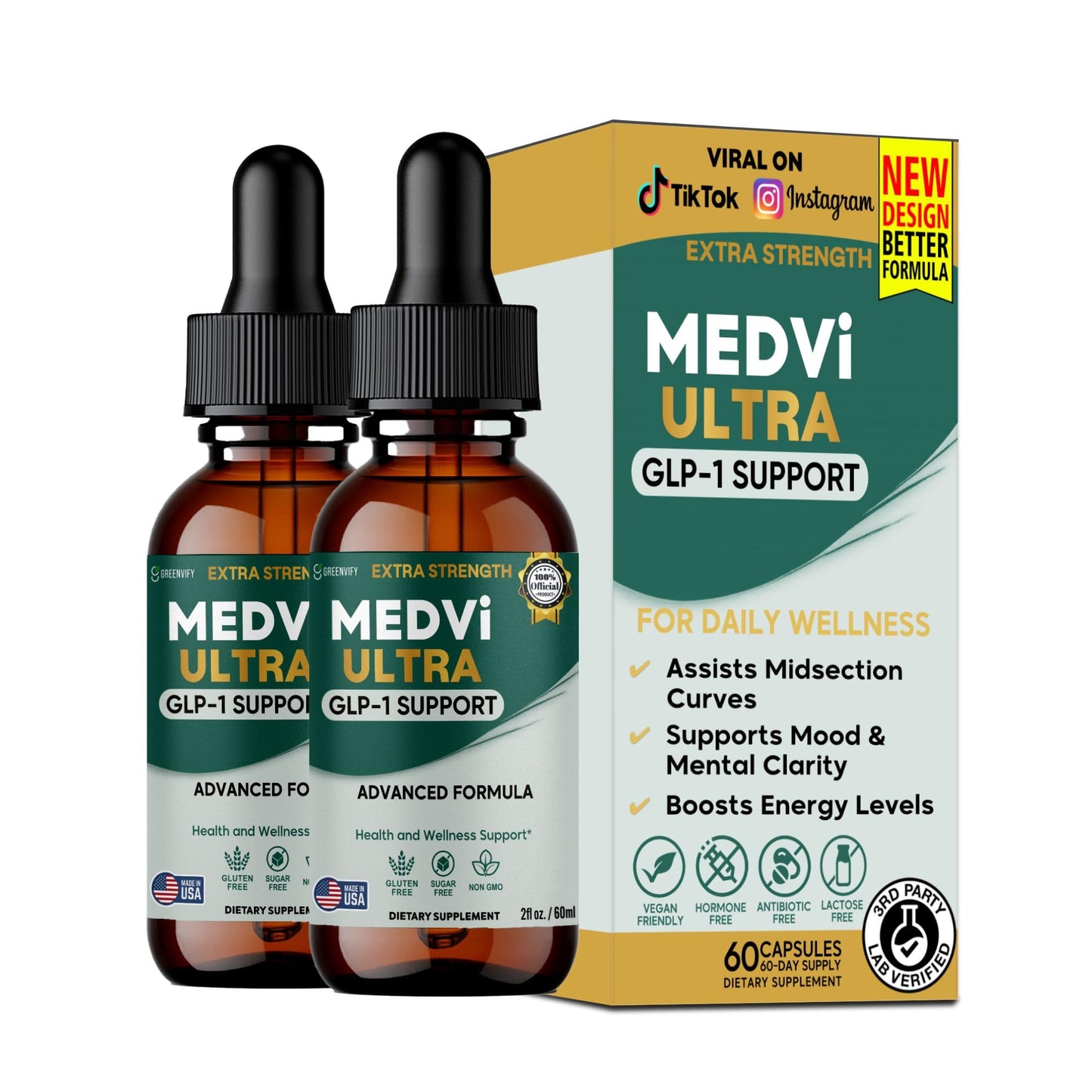 GREENVIFY MEDVi Ultra GLP-1 Support, Advanced Formula Capsule, 60 Capsules