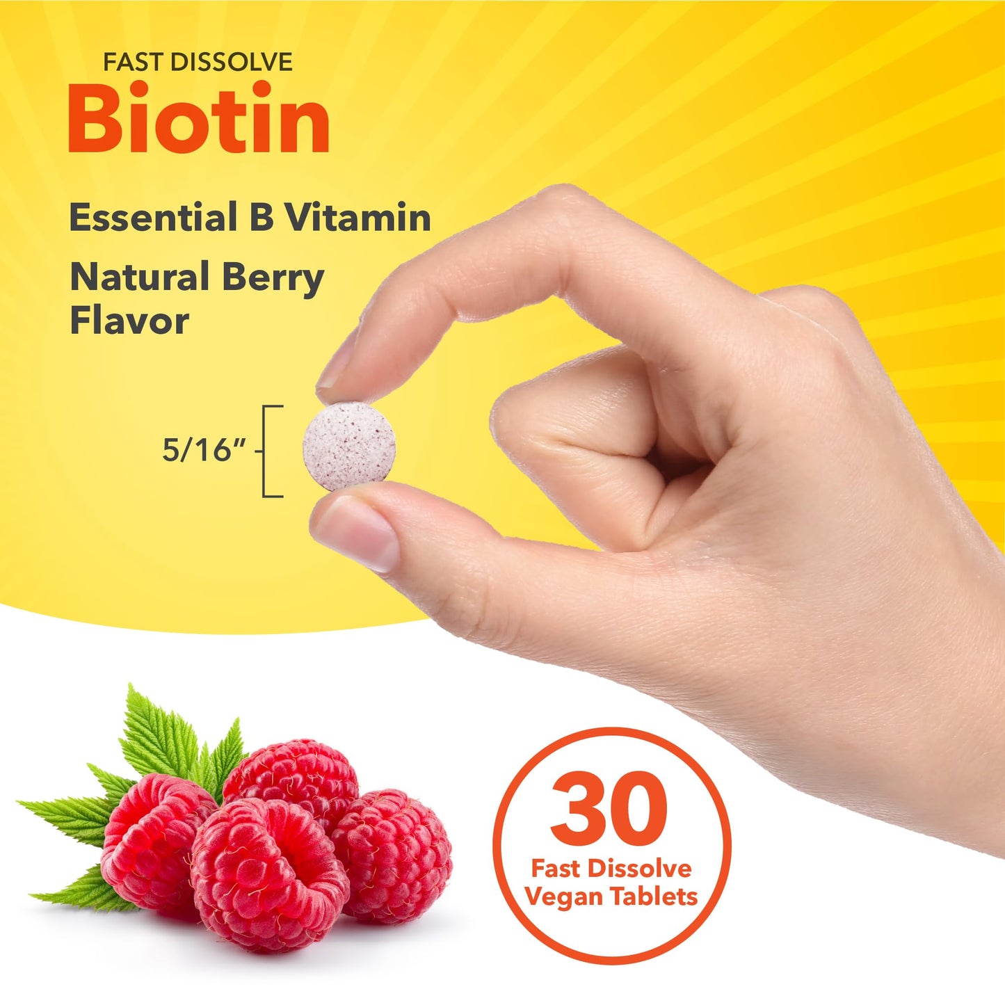 Sundance Biotin 5000mcg Fast Dissolve Tablets, 30 Count