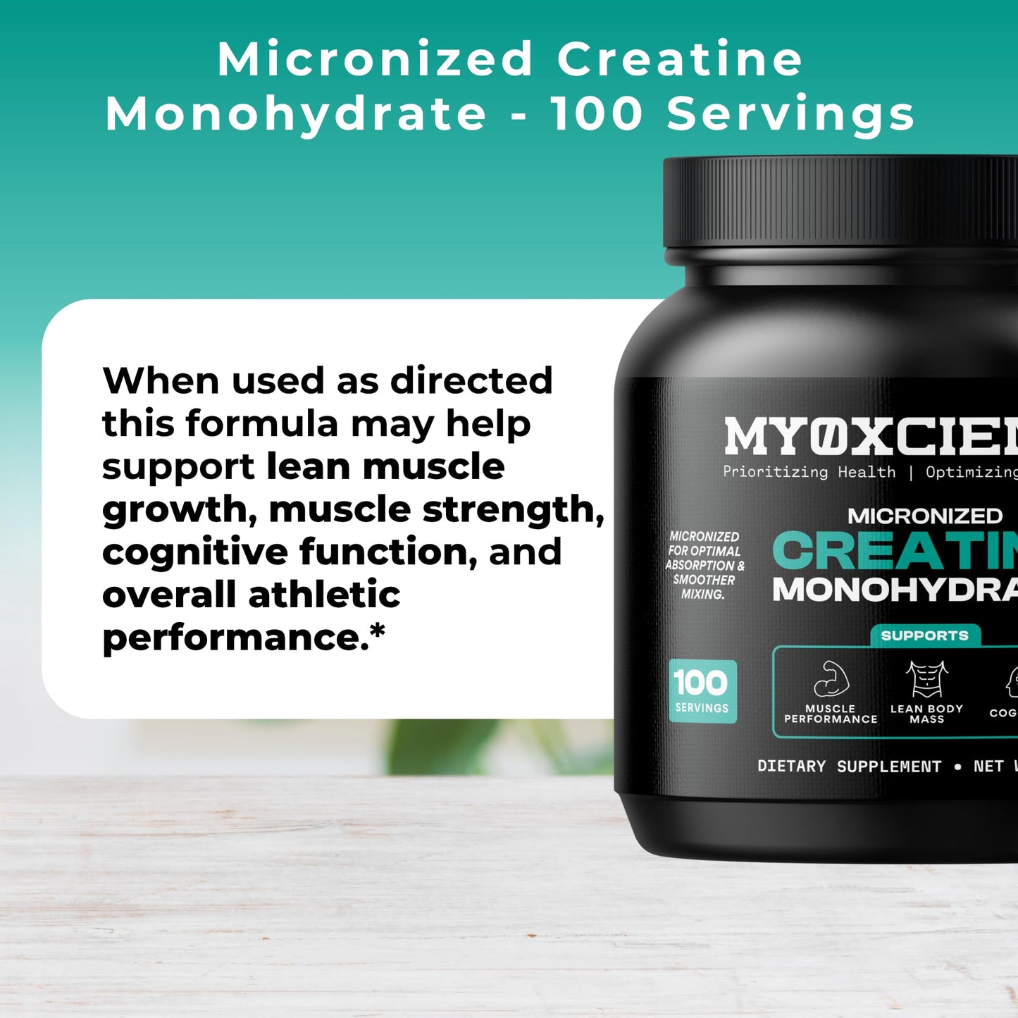 MYOXCIENCE Micronized Creatine Powder 17.6 oz