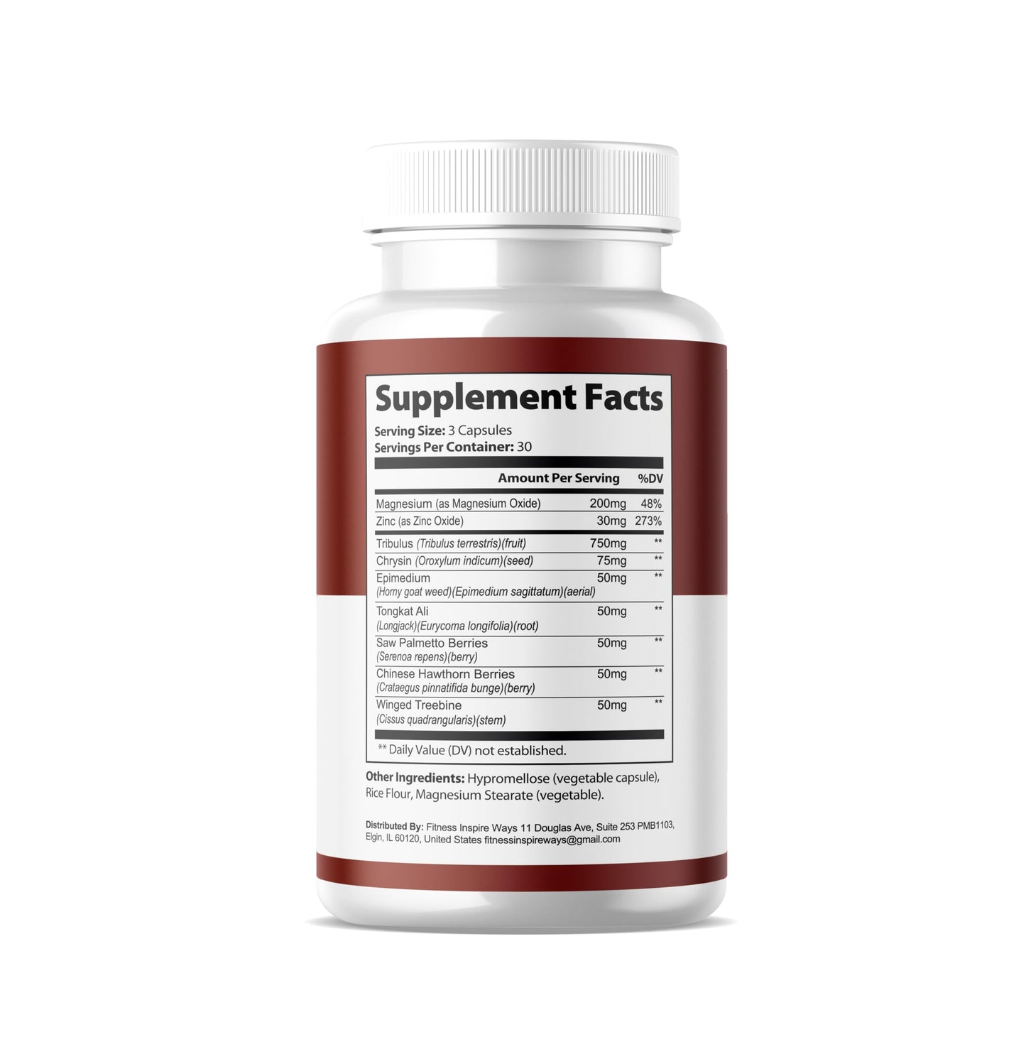 Fitness InspireWays TestoErect Capsules 180 Count