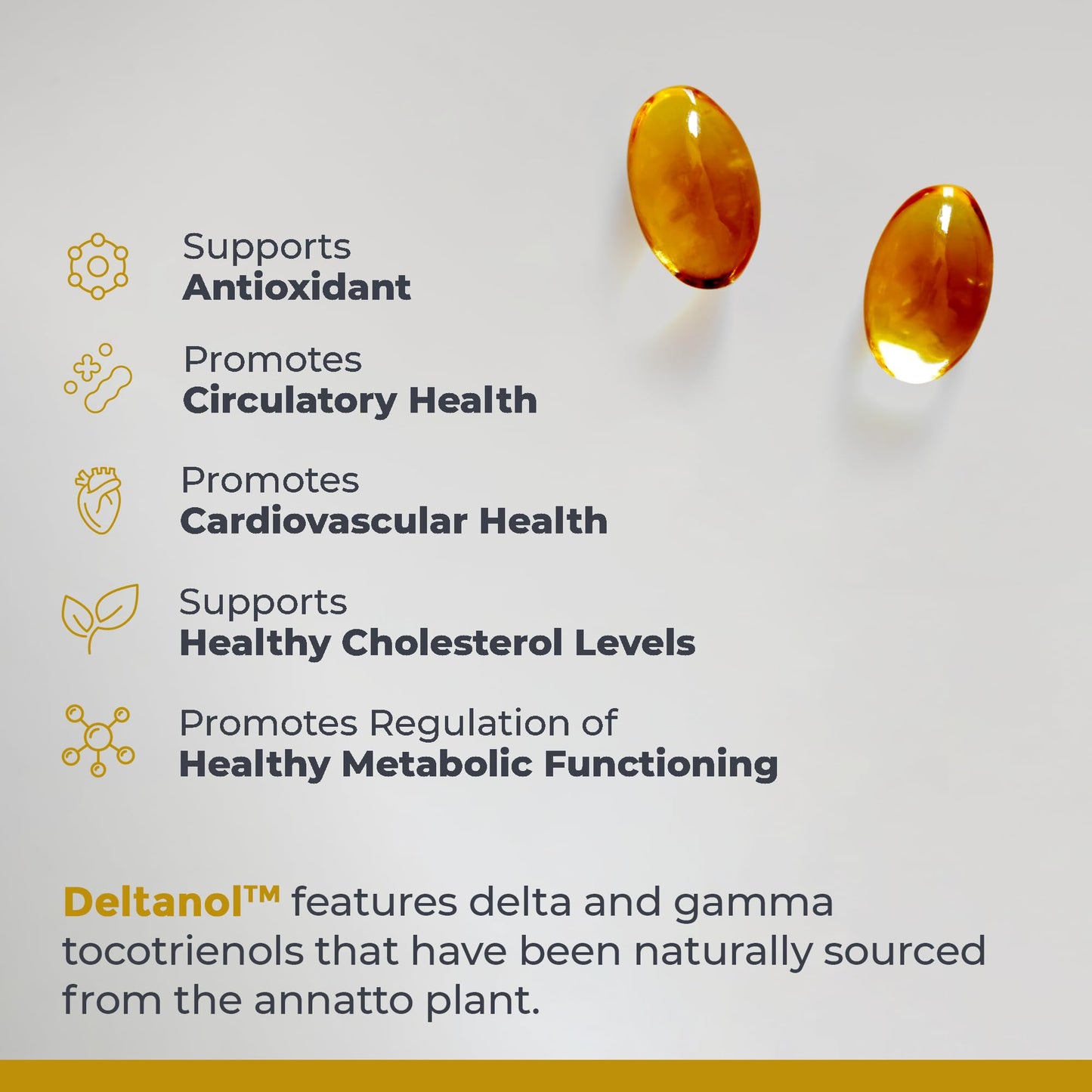 Premier Research Labs Deltanol Tocotrienols Vitamin E 100 mg Tocotrienol Complex Annatto Tocotrienols 60 Softgels