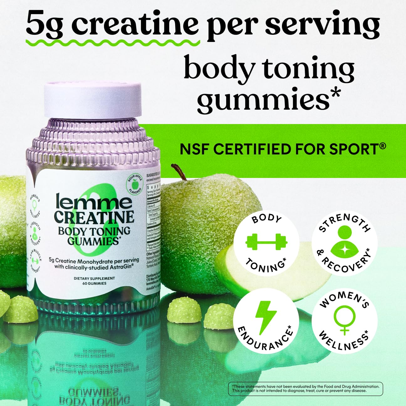 Lemme Creatine Monohydrate Gummies 60 Count