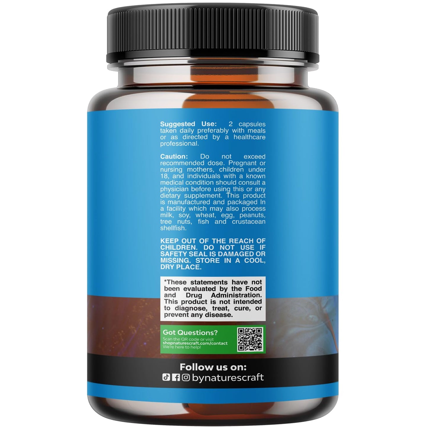 Natures Craft Pure Alpha Lipoic Acid Supplement with Acetyl L-Carnitine Capsules, 60 Count
