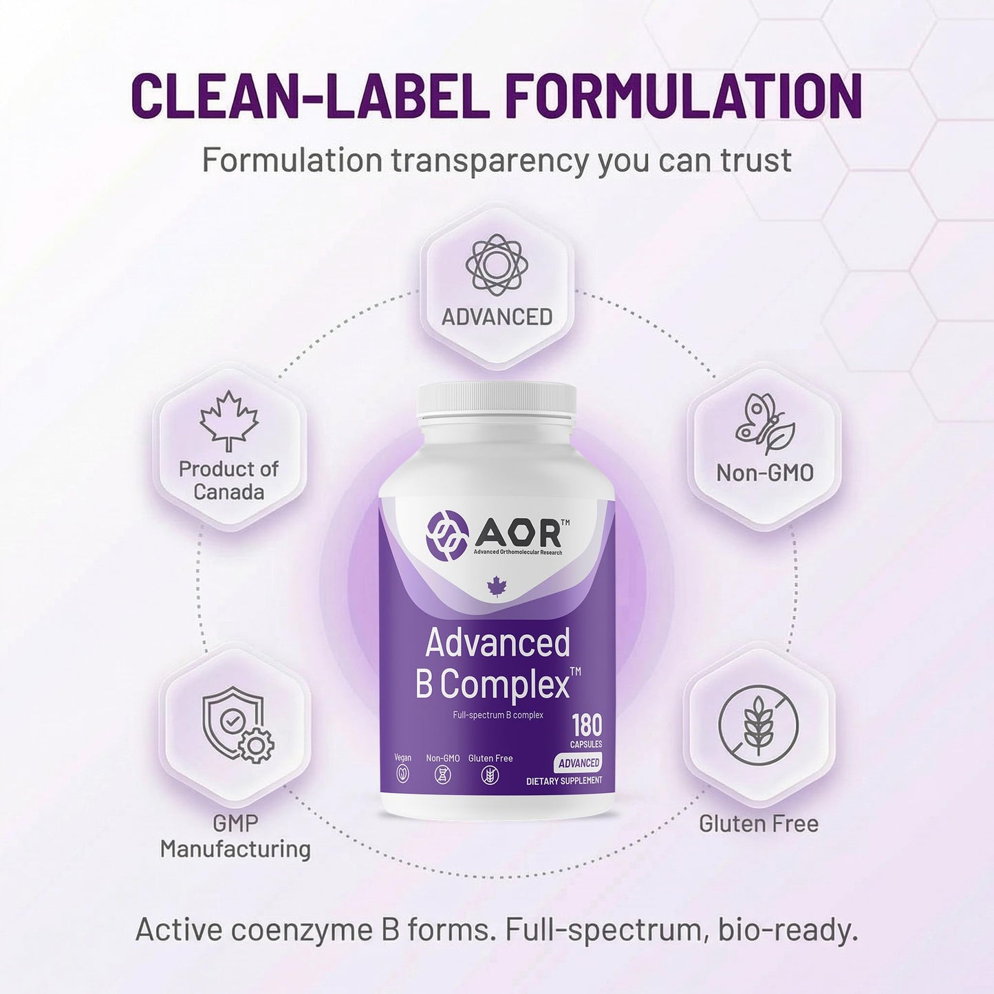 AOR Advanced B Complex Capsules 180 Count