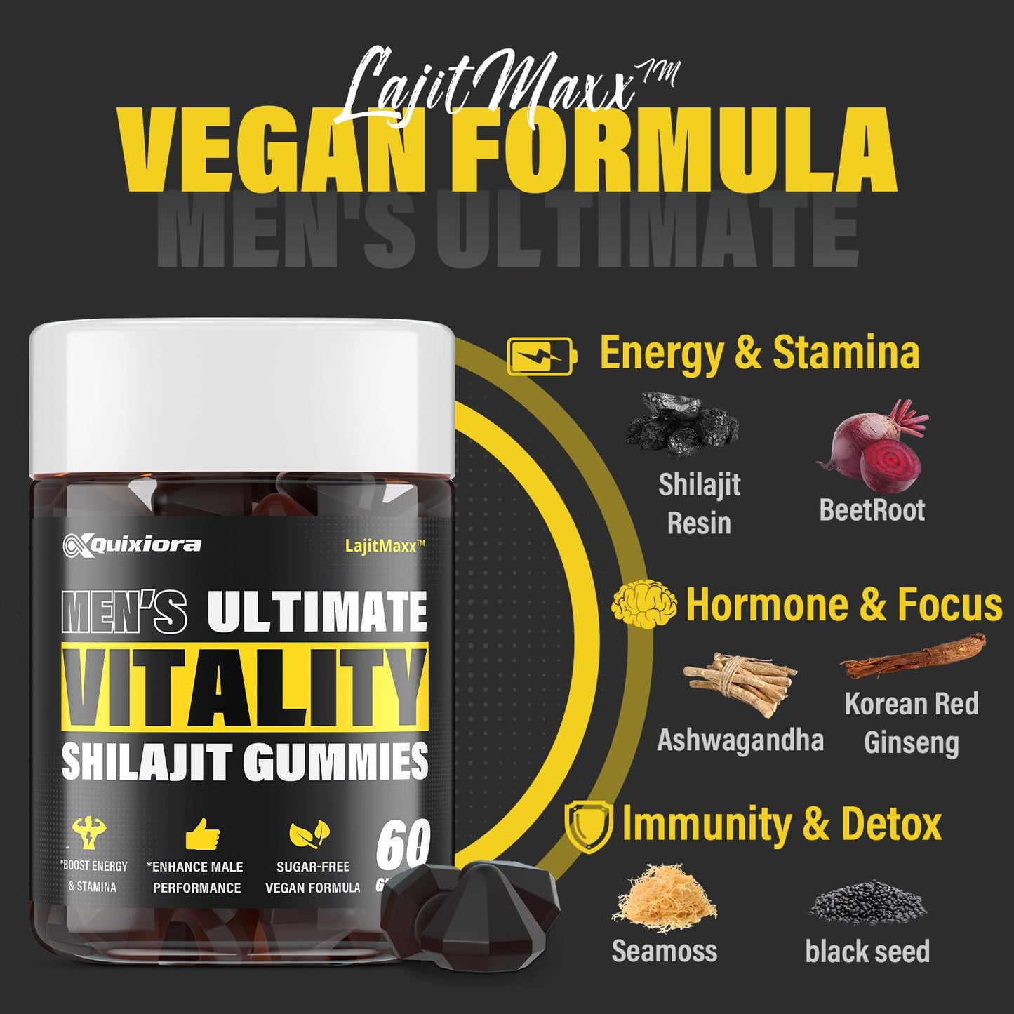 Quixiora Shilajit Gummies 60 Gummies