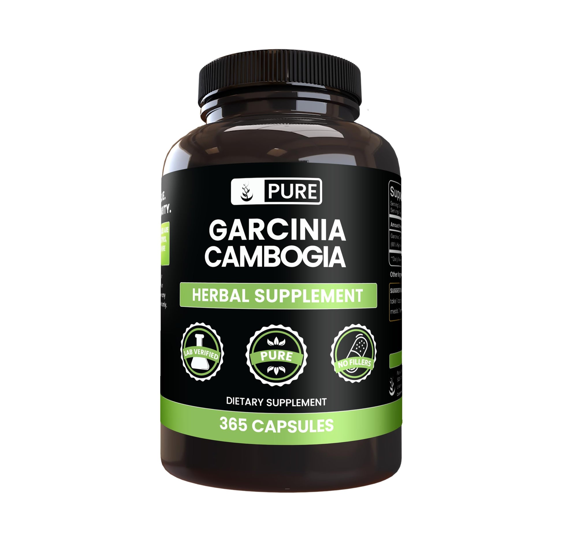 PURE ORIGINAL INGREDIENTS Garcinia Cambogia 365 Capsules